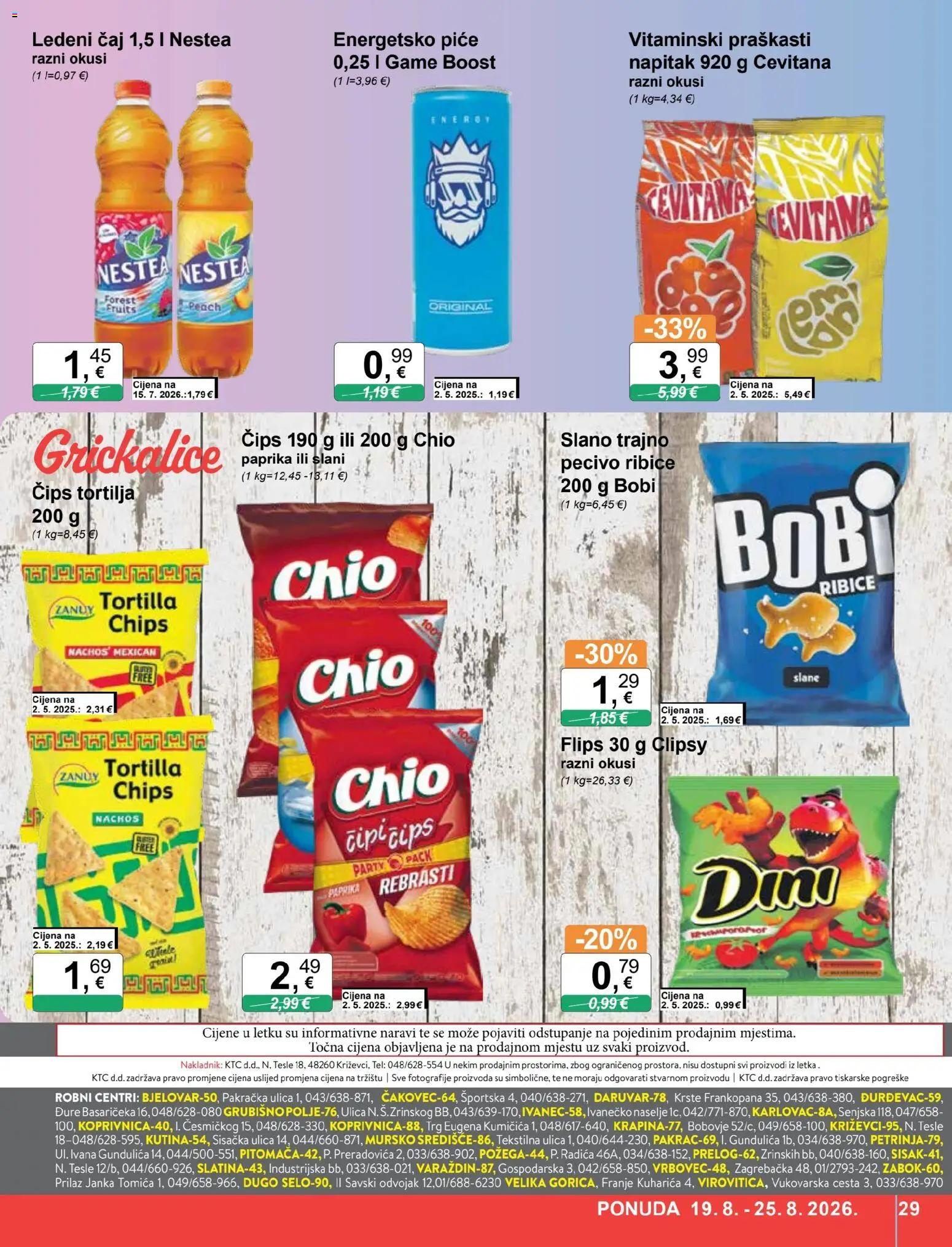 KTC katalog | vrijedi od 19.08.2026 | Stranica: 29 | Proizvodi: Paprika, Napitak, Pecivo, Bobi