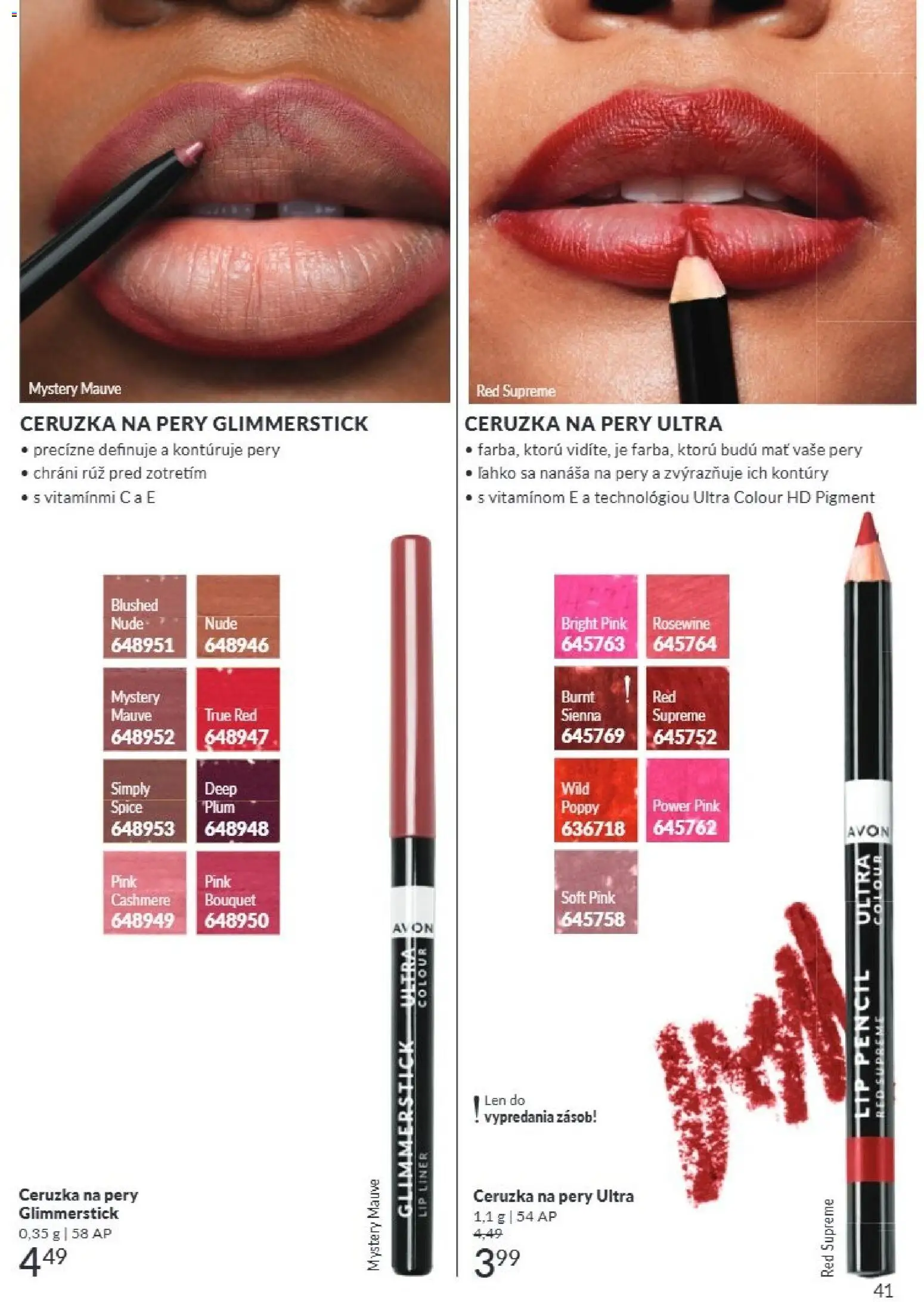 Nové Avon akcie – leták je platný od 01.07.2026 | Strana: 41 | Produkty: Ceruzka
