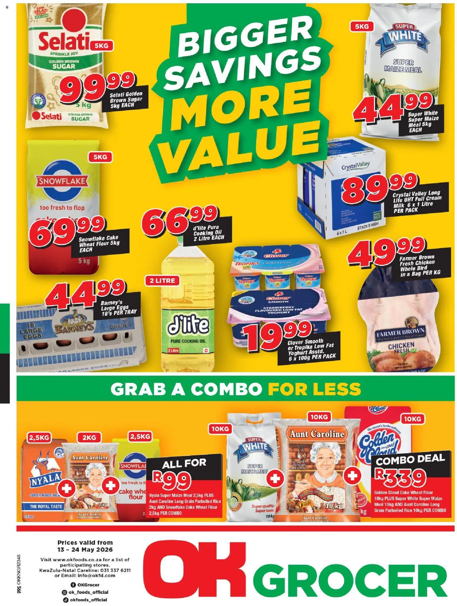 New OK Foods catalogue – valid from 13.05.2026 | Page: 1 | Products: Cake, Eggs, Cream, Sugar