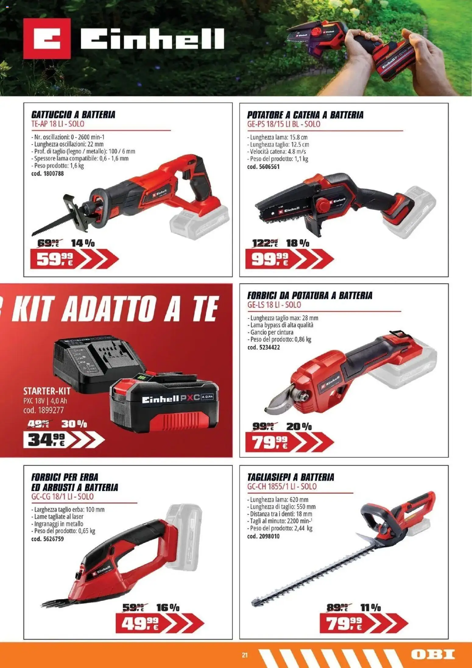 Nuovo OBI volantino attuale dal 15/10/2026 > offerte anteprima 🛍️ | Pagina: 21 | Prodotti: Tè, Cintura, Tagliasiepi, Batteria