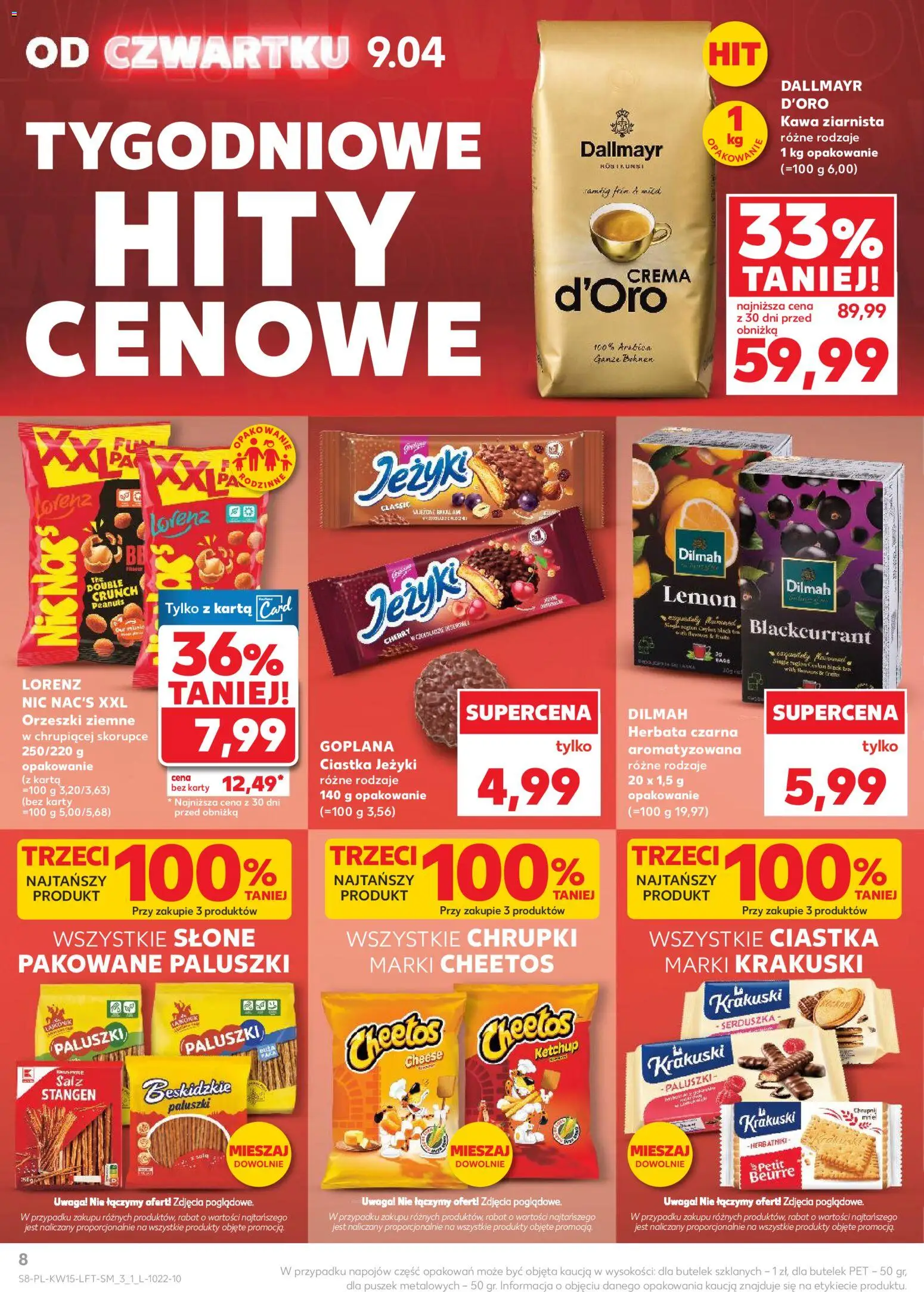 Kaufland gazetka od 09.04.2026 | Strona: 8 | Produkty: Kawa ziarnista, Orzeszki ziemne, Kawa, Ciastka