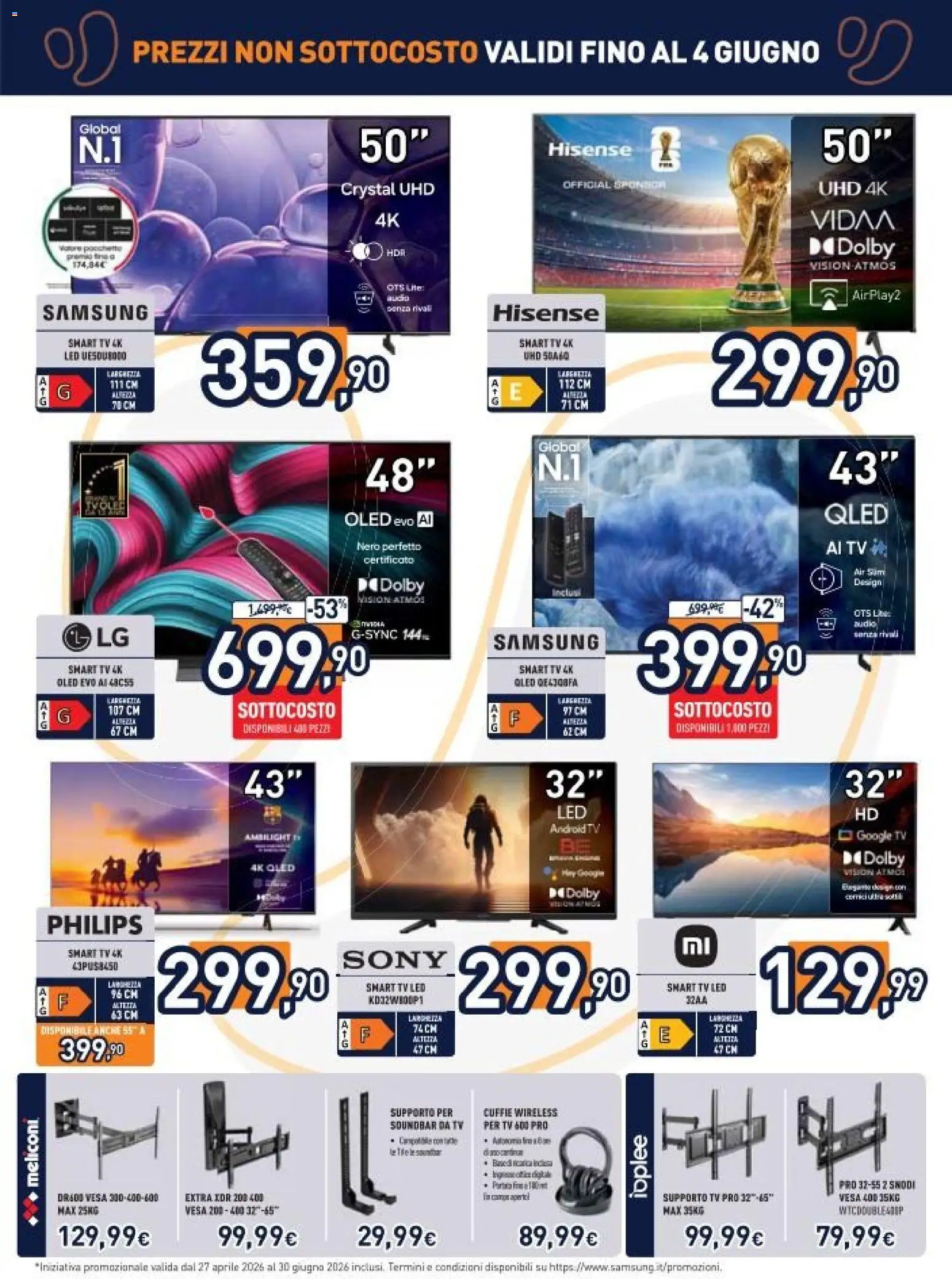 Volantino Unieuro del 22.05.2026 | Pagina: 5 | Prodotti: smart TV, Soundbar, Cuffie, Samsung
