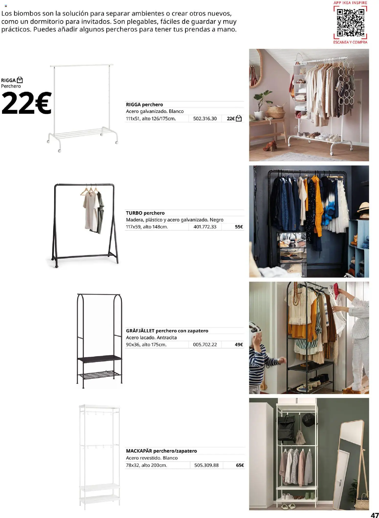 IKEA - Muebles para el dormitorio │ válido desde el 01/09/2026 | Página: 47 | Productos: Perchero, Zapatero