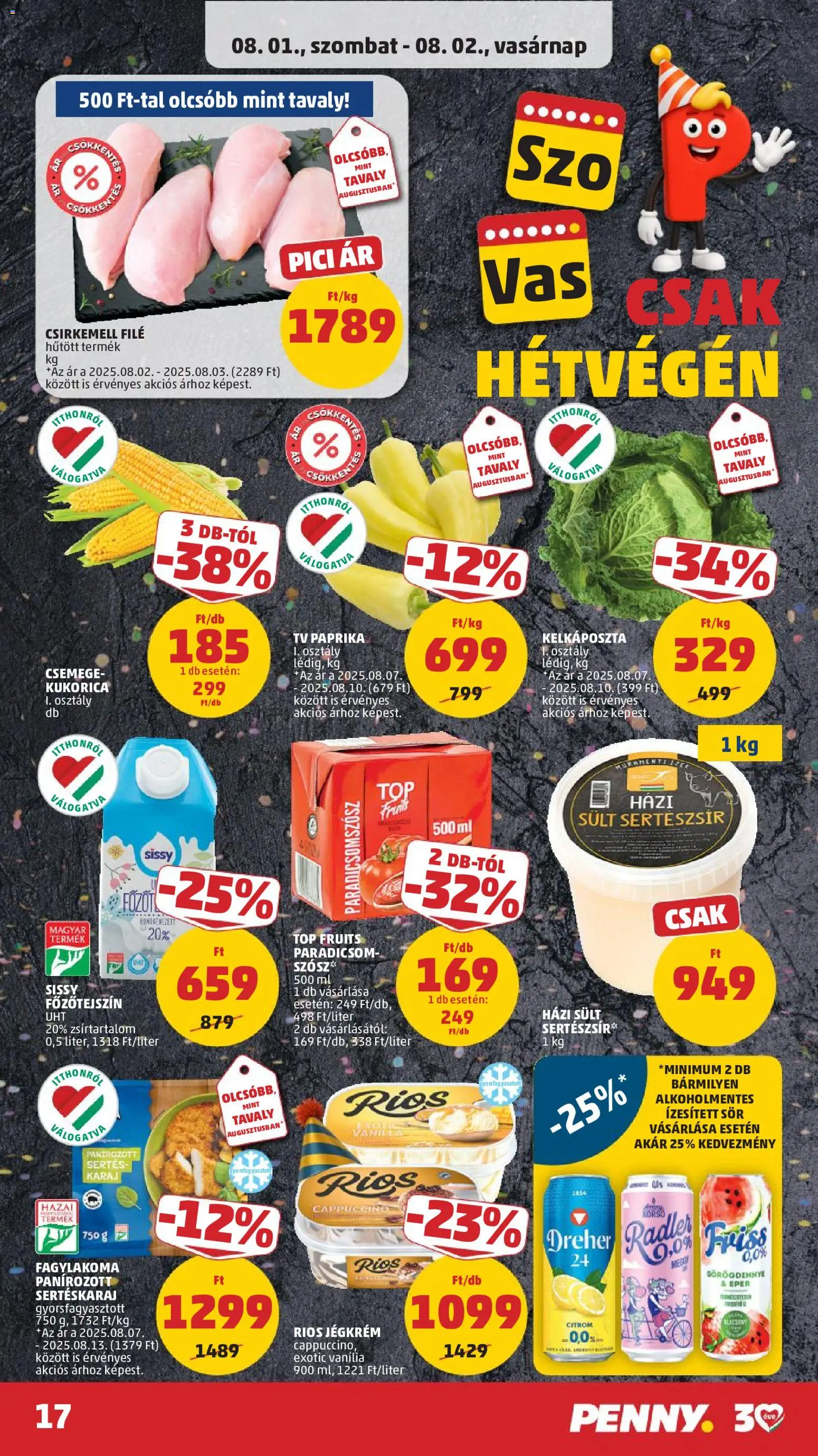 PENNY akciós ujság - amely érvényes a következő dátumtól: 2026.07.30. | Oldal: 20 | Termékek: Meggy, Sör, Csirkemell, Citrom