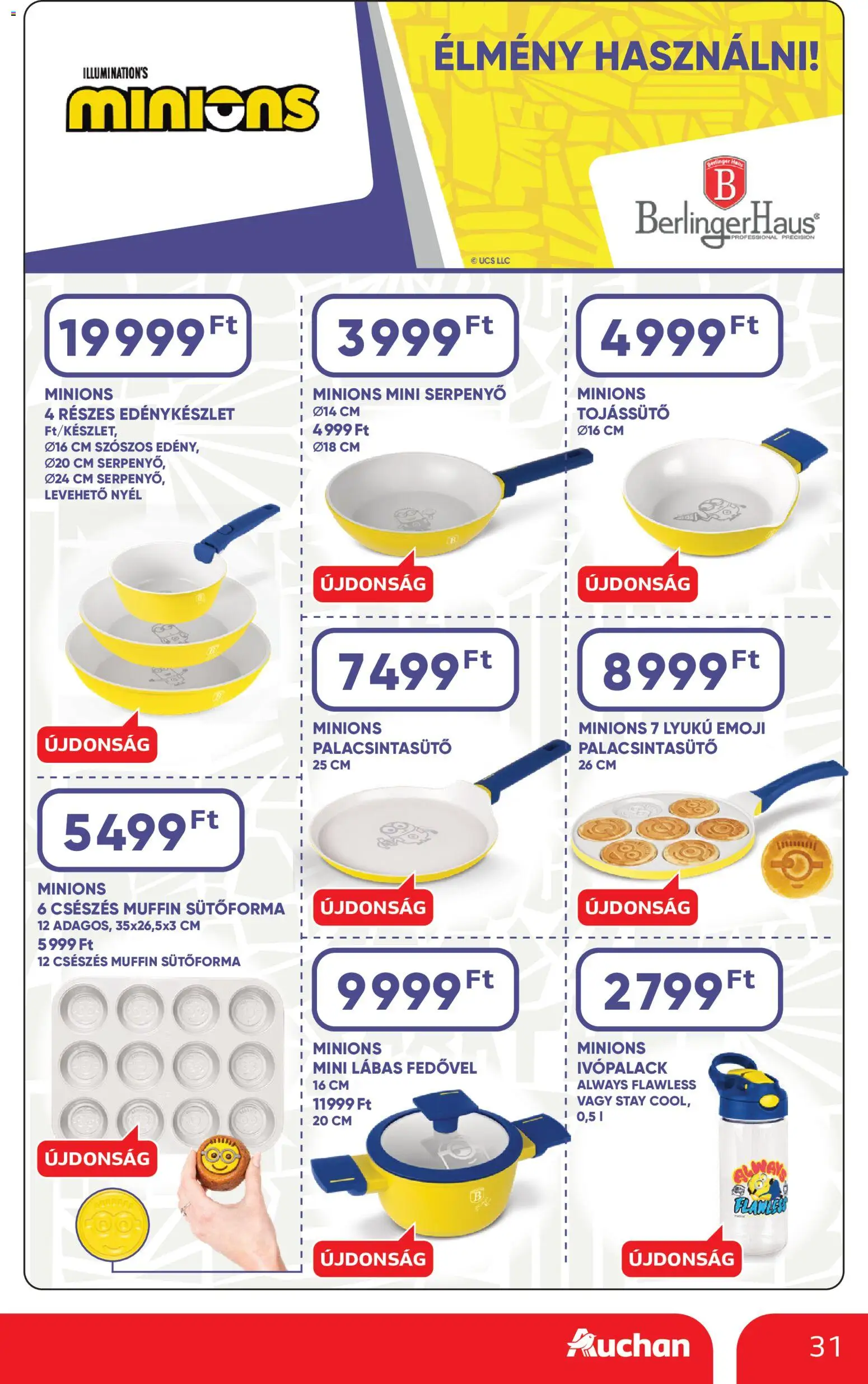 Auchan akciós ujság - amely érvényes a következő dátumtól: 2026.08.06. | Oldal: 31 | Termékek: Sütőforma, Muffin, Edénykészlet, Serpenyő