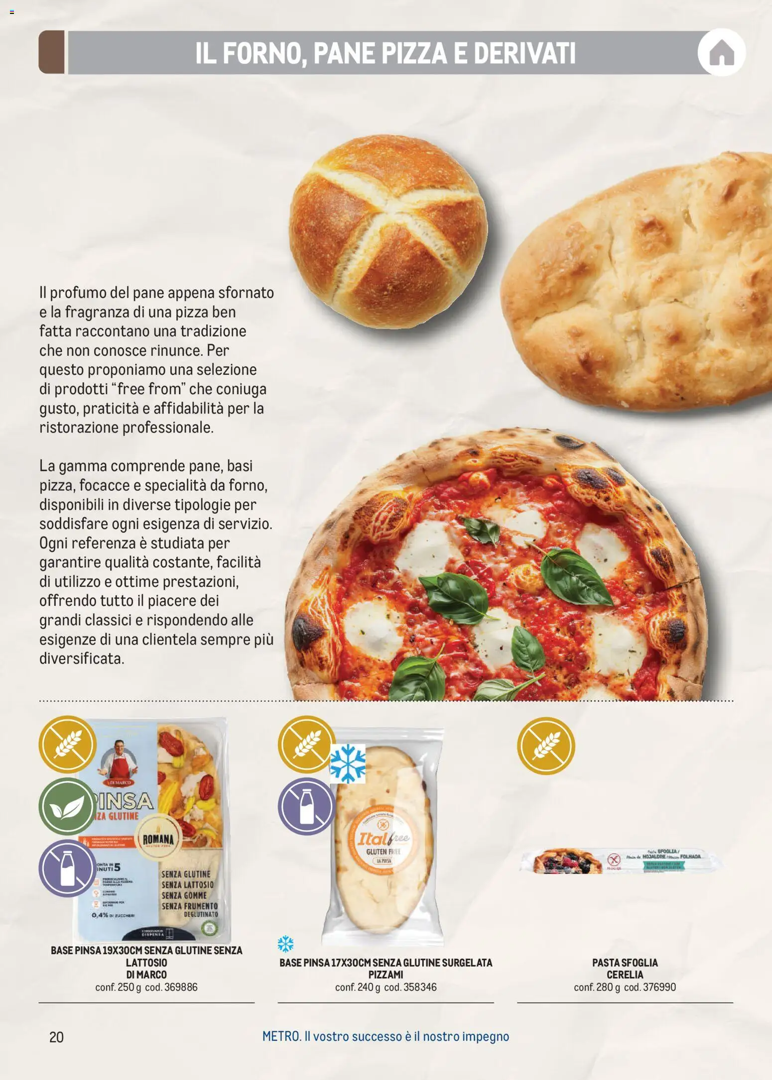 Volantino Metro del 17/08/2026 | Pagina: 20 | Prodotti: Pizza, Pasta sfoglia, Profumo, Senza lattosio