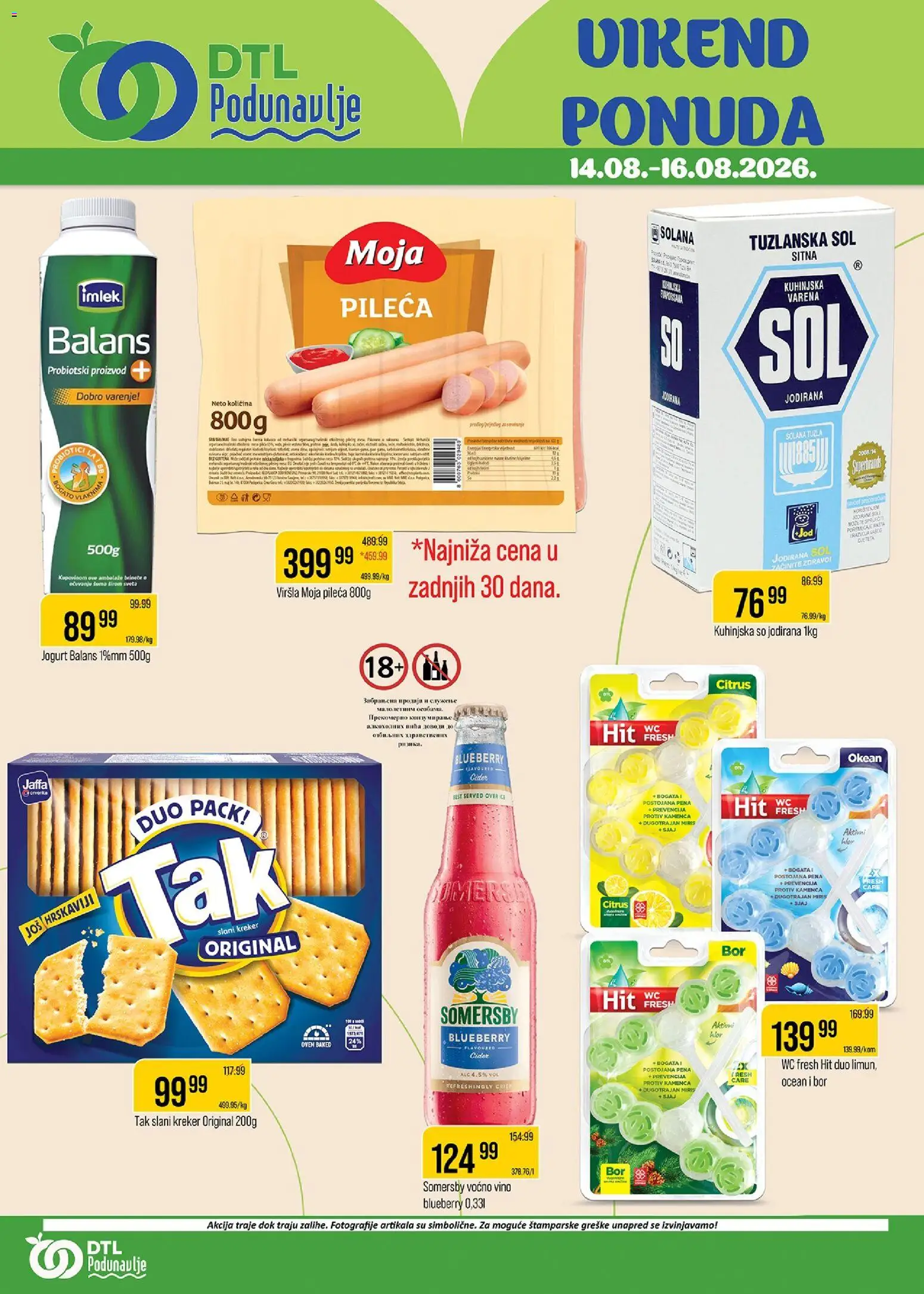 Podunavlje katalog - važi od 14.08.2026 | Strana: 1 | Proizvode: Miris, Wc, Somersby, Jogurt