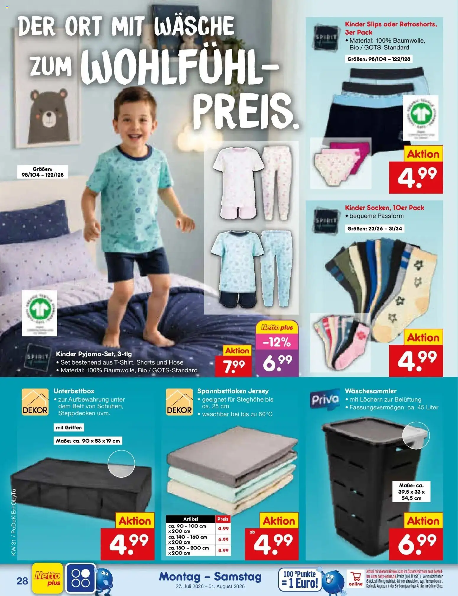Netto Marken-Discount Prospekt Bad Friedrichshall – gültig ab 27.07.2026 | Seite: 43 | Produkte: Bett, Hose