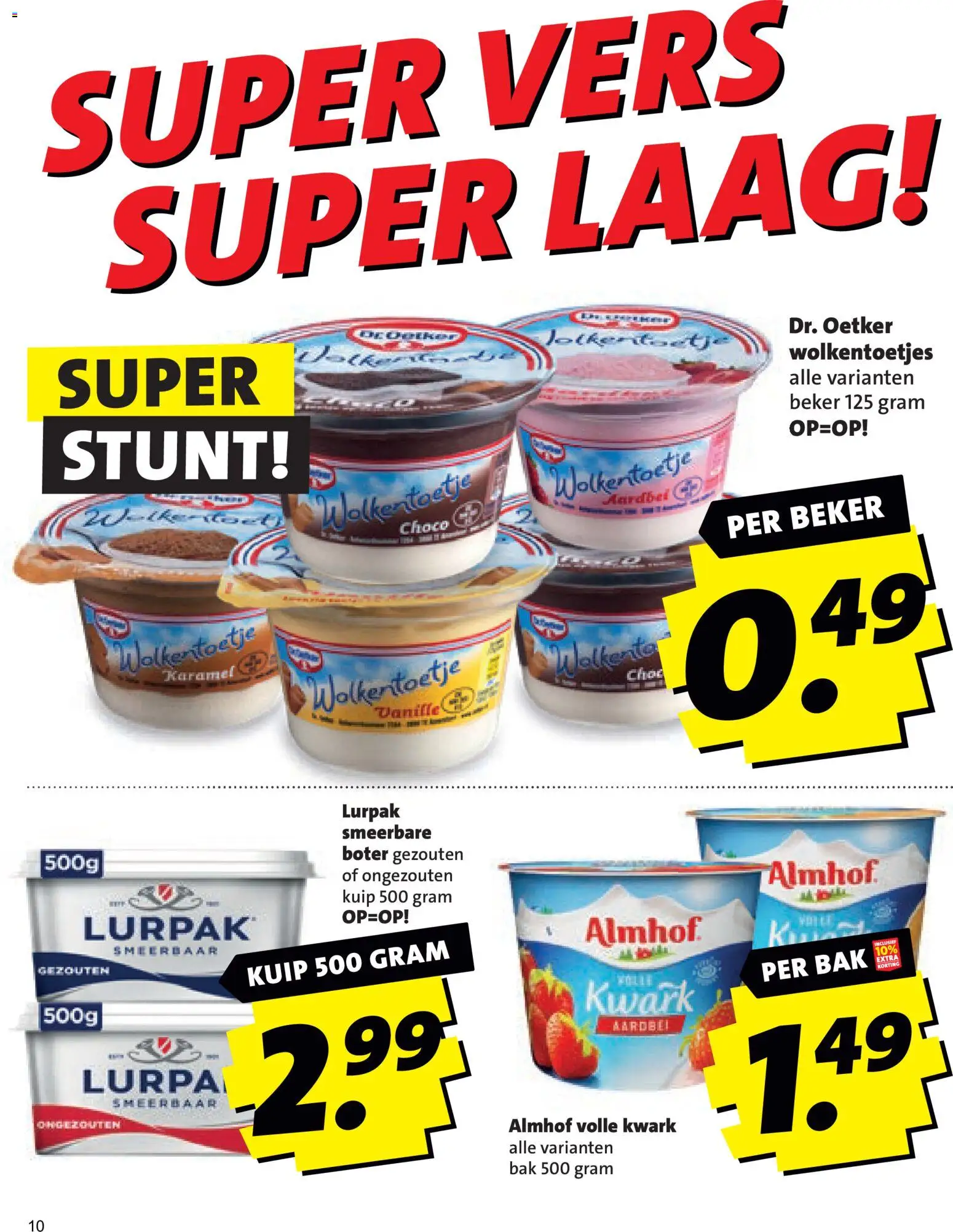 {H1} | Pagina: 10 | Producten: Boter, Beker, Kwark, Aardbei