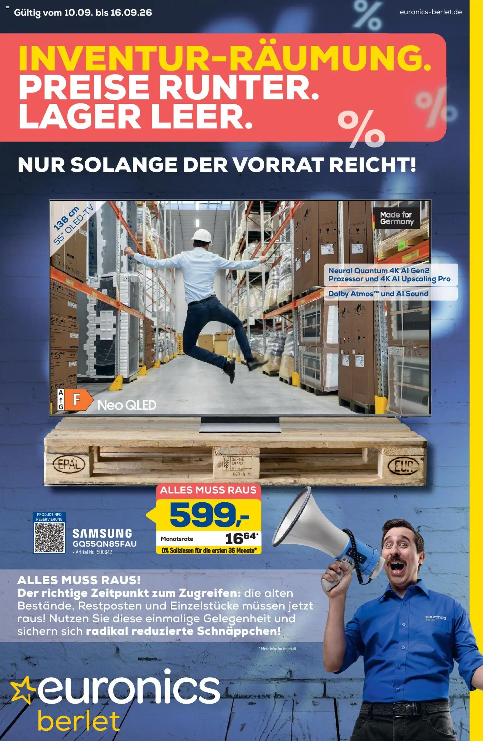 Euronics Prospekt Berlet – gültig ab 10.09.2026 | Seite: 1 | Produkte: Samsung