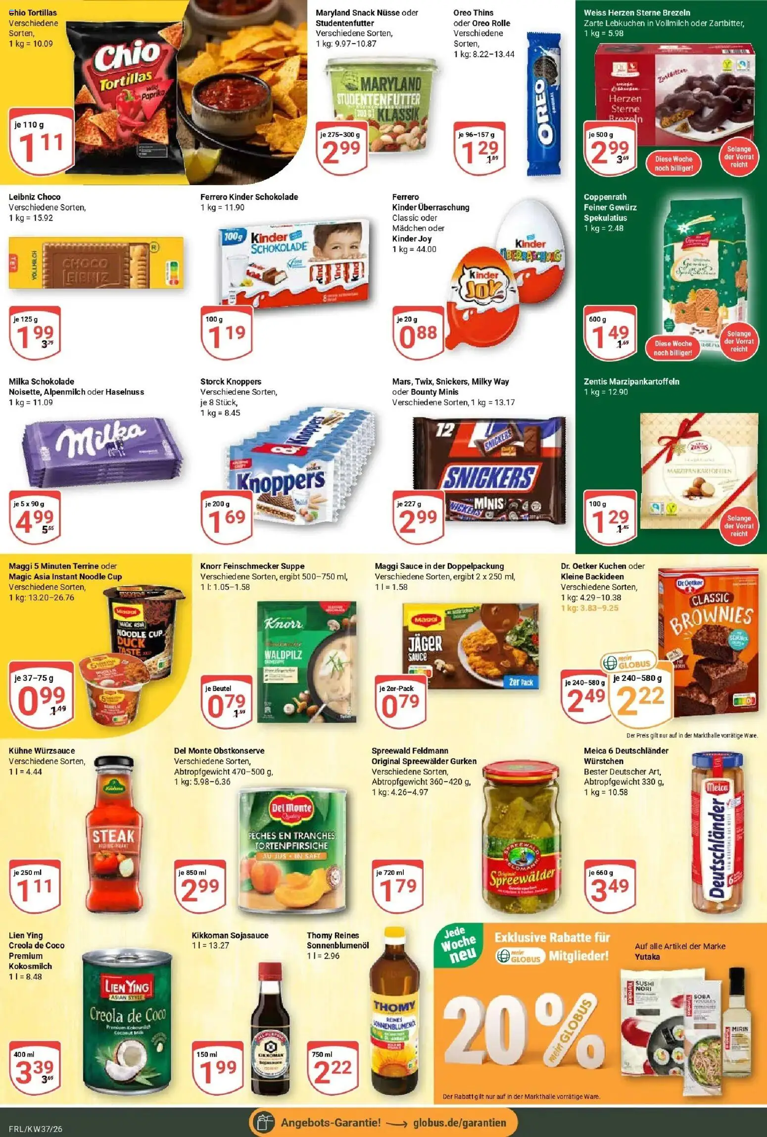 Globus Prospekt Freilassing – gültig ab 07.09.2026 | Seite: 17 | Produkte: Milka schokolade, Kinder joy, Meica, Gurken
