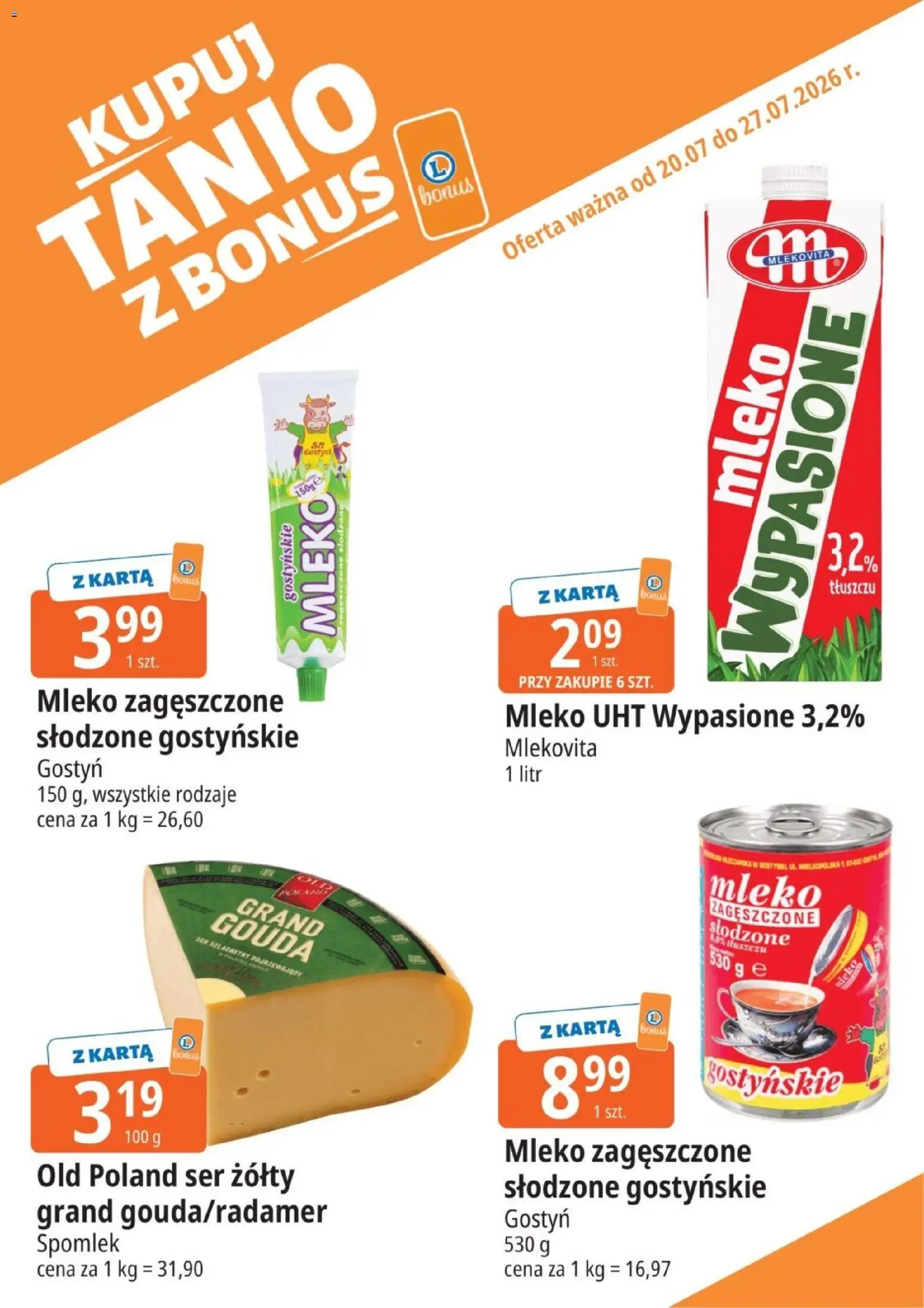 E.Leclerc gazetka - Kupony dodatkowe od 20.07.2026 | Strona: 15 | Produkty: Ser żółty, Karta, Mleko, Ser