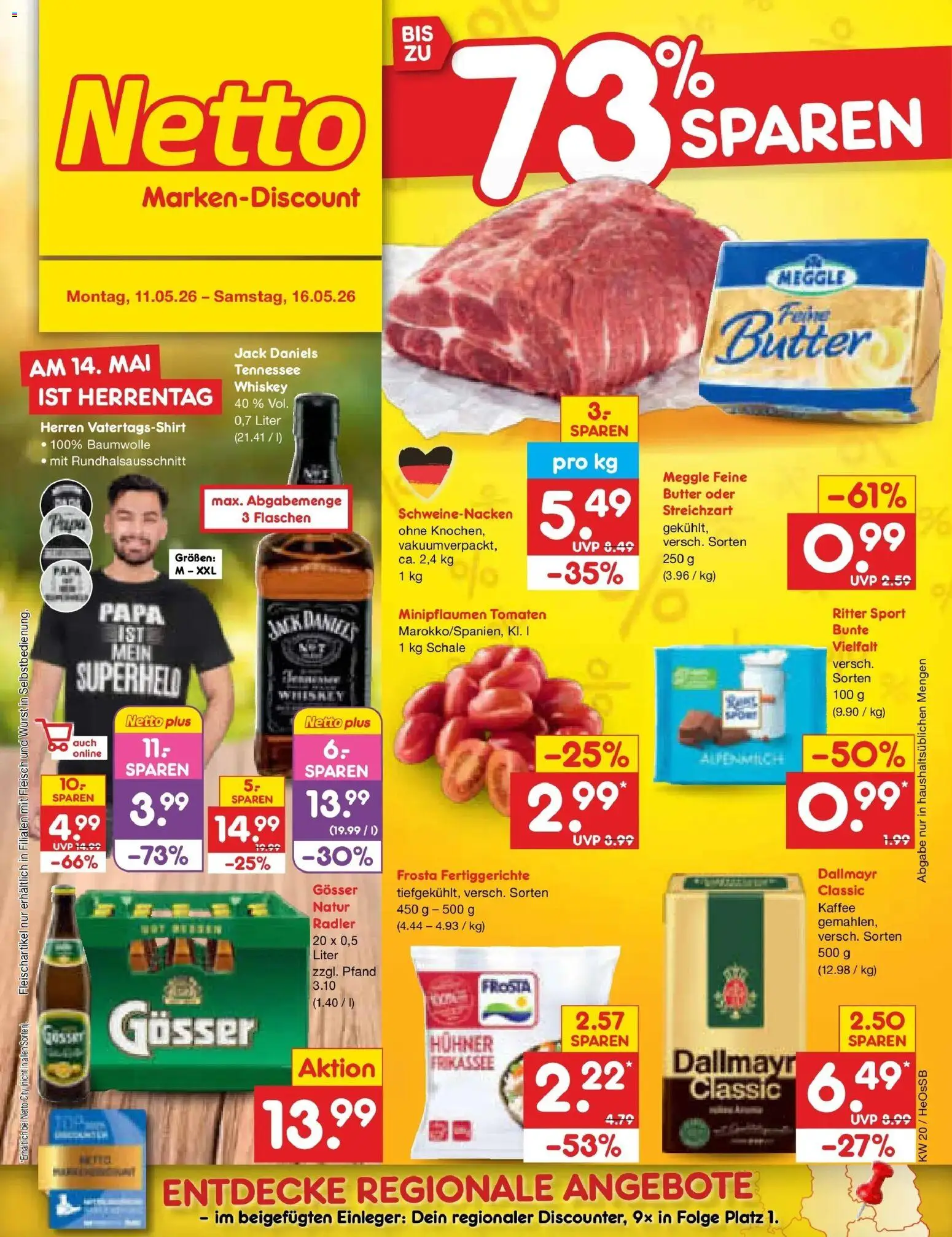 Netto Marken-Discount Prospekt Kröpelin	 – gültig ab 10.05.2026 | Seite: 1 | Produkte: Frosta, Radler, Wurst, Fleisch