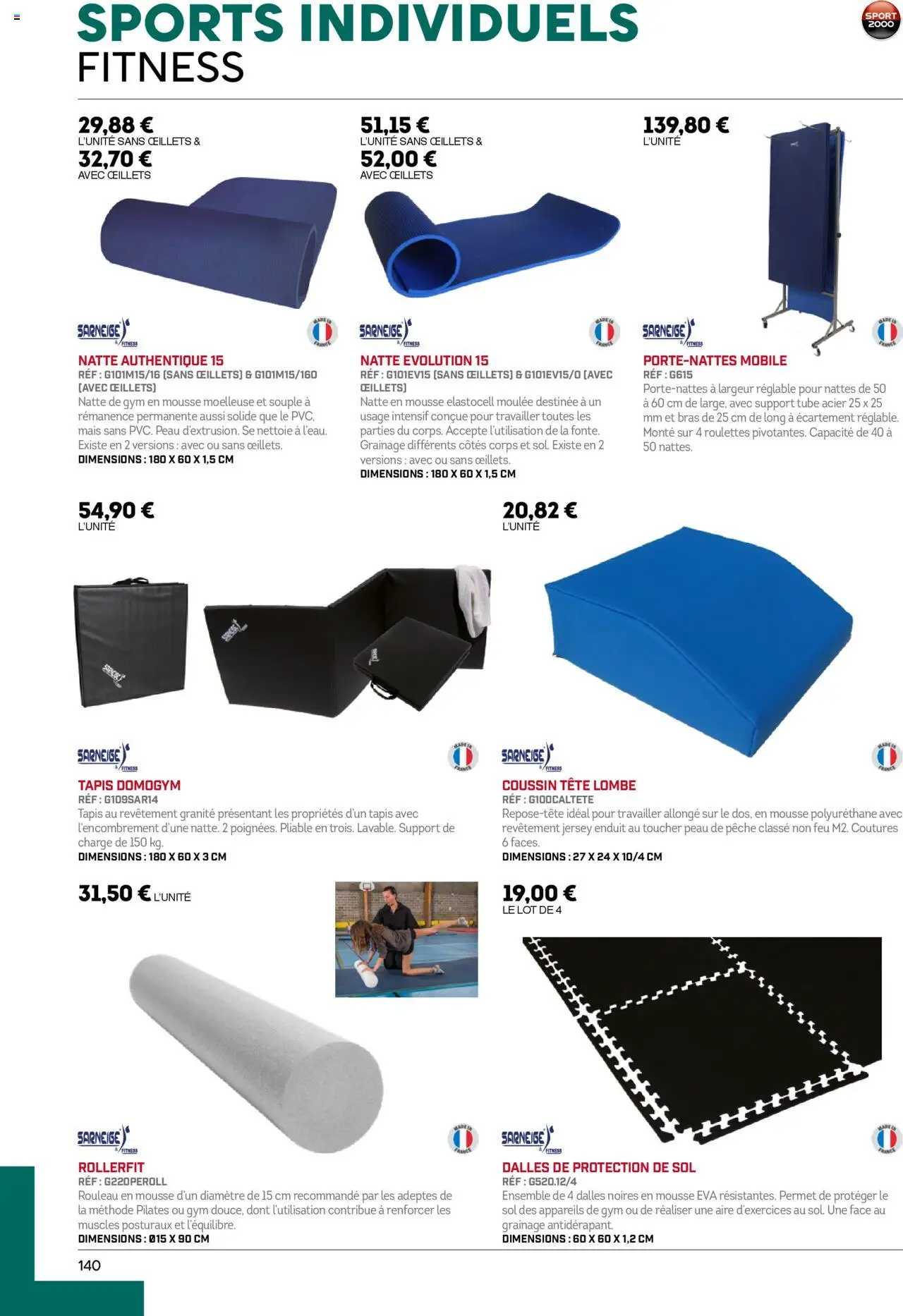 {H1} | Page: 140 | Produits: Pêche, Mais, Rouleau, Tapis