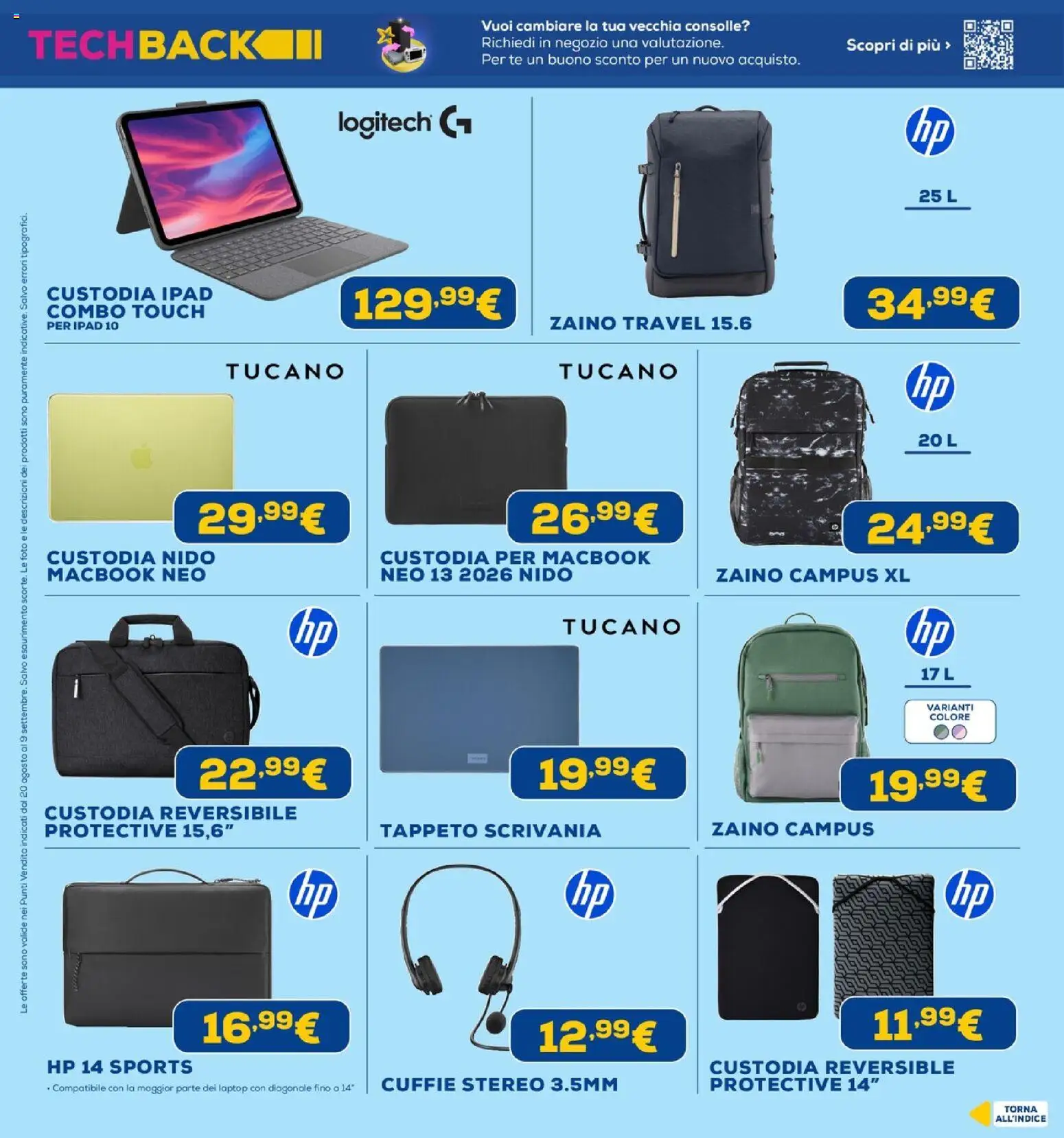 Volantino Euronics del 20/08/2026 | Pagina: 13 | Prodotti: Laptop, Ipad, Scrivania, Tappeto