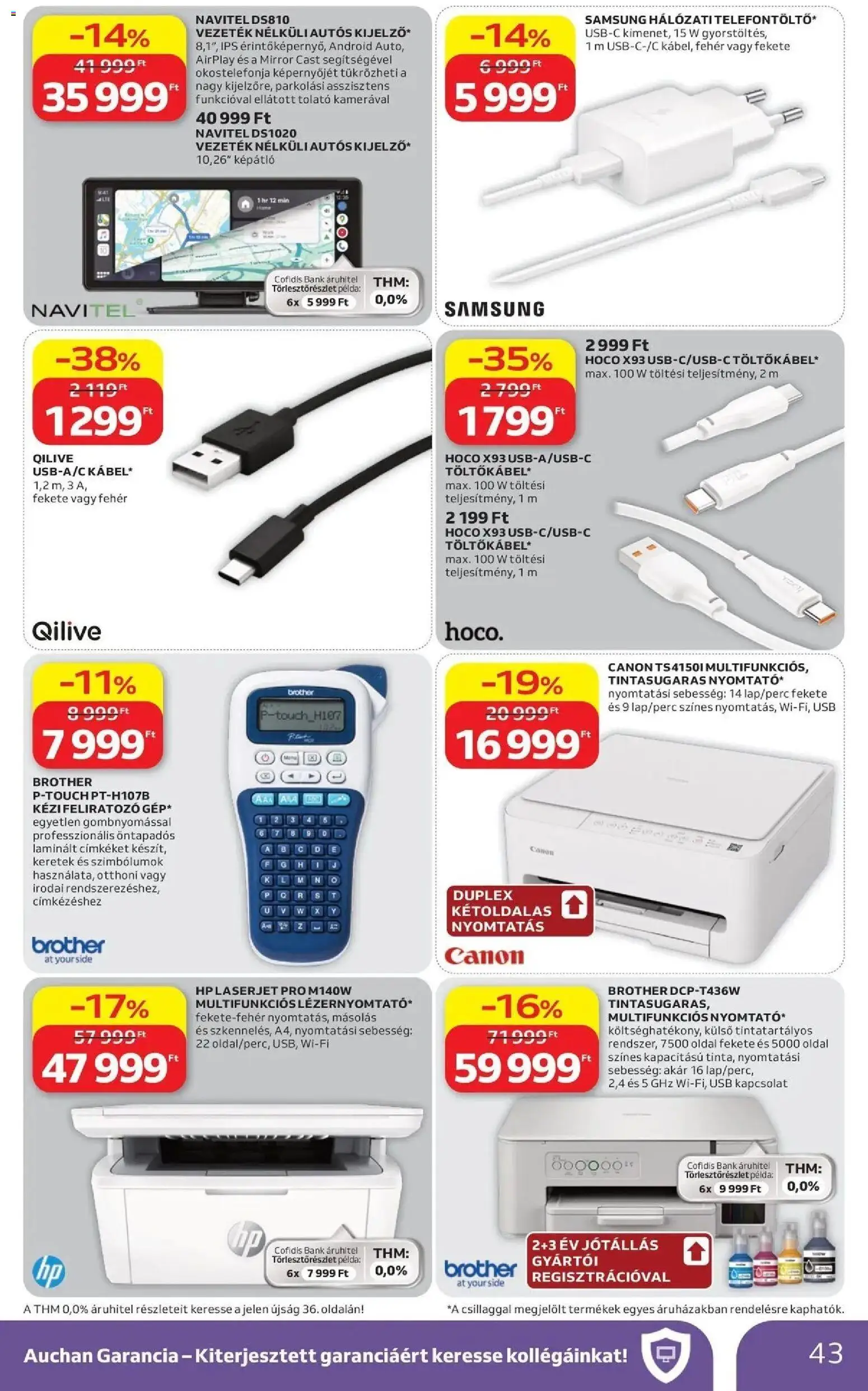 Auchan akciós újság Szolnok - 2026.08.13. -tól/töl > akció, lapozható szórólap 🛍️ | Oldal: 43 | Termékek: USB, Samsung