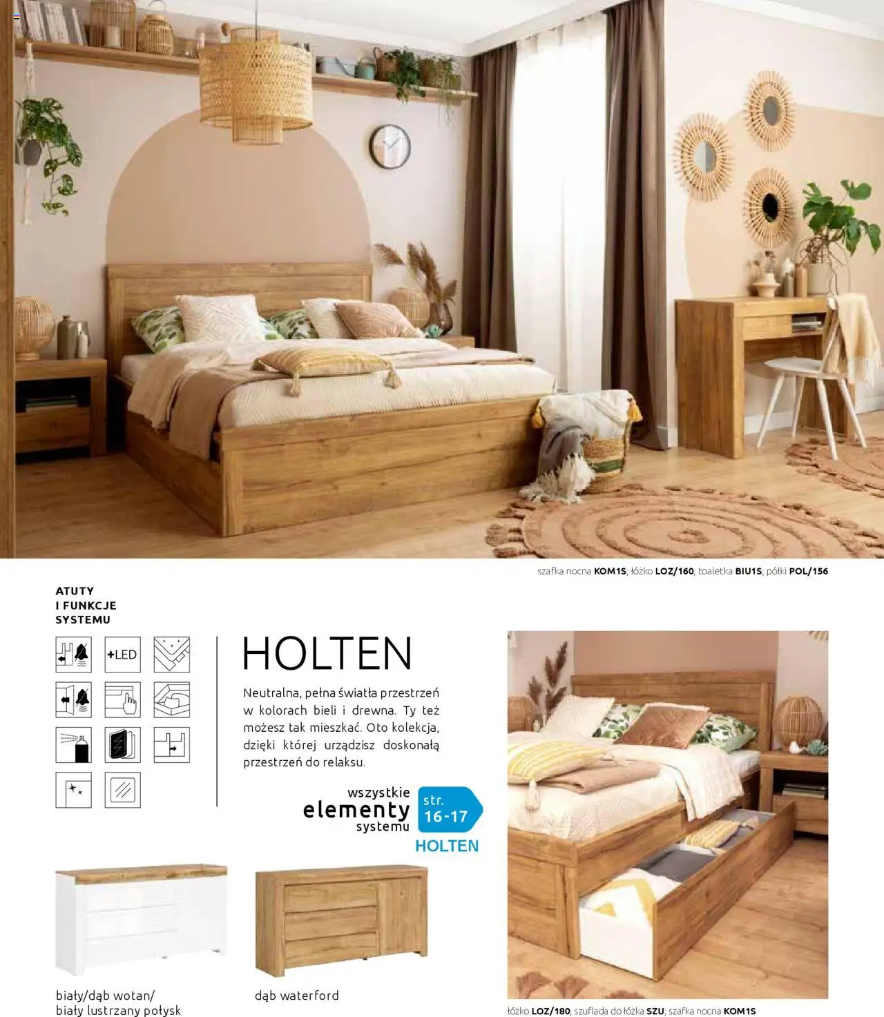 Black Red White Gazetka - Katalog rodzinnych wnętrz od 24.05.2024 | Strona: 74 | Produkty: Łóżko, Szafka nocna, Toaletka