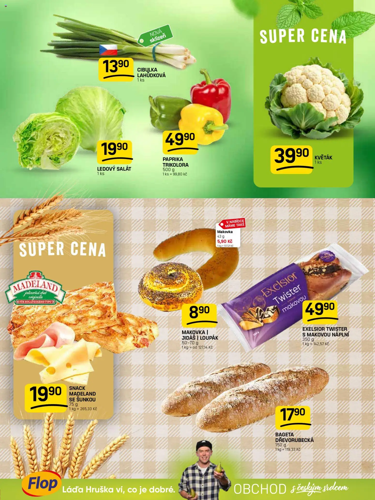 Flop leták od 27.05.2026 | Strana: 3 | Produkty: Salát, Paprika, Bageta, Ledový salát