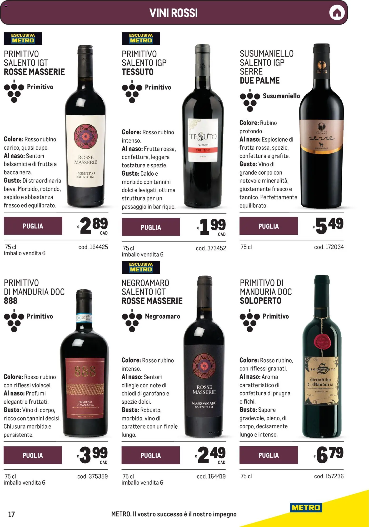 Volantino Metro del 24/09/2026 | Pagina: 17 | Prodotti: Frutta, Vino, Dolci, Profumi