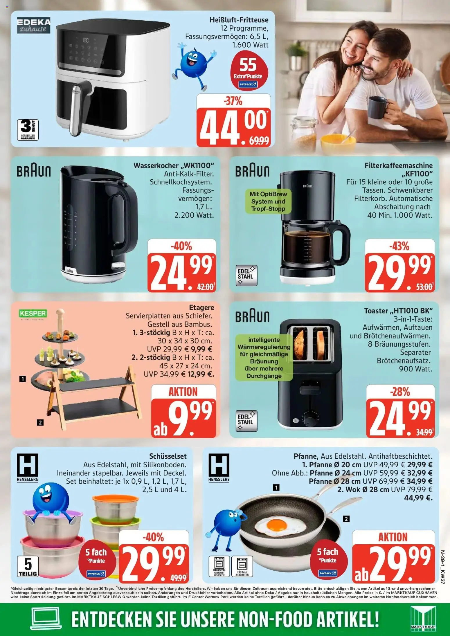 Marktkauf Prospekt Buxtehude (ab 07.09.2026) » Angebote online | Seite: 29 | Produkte: Wasserkocher, Toaster, Filterkaffeemaschine, Wok
