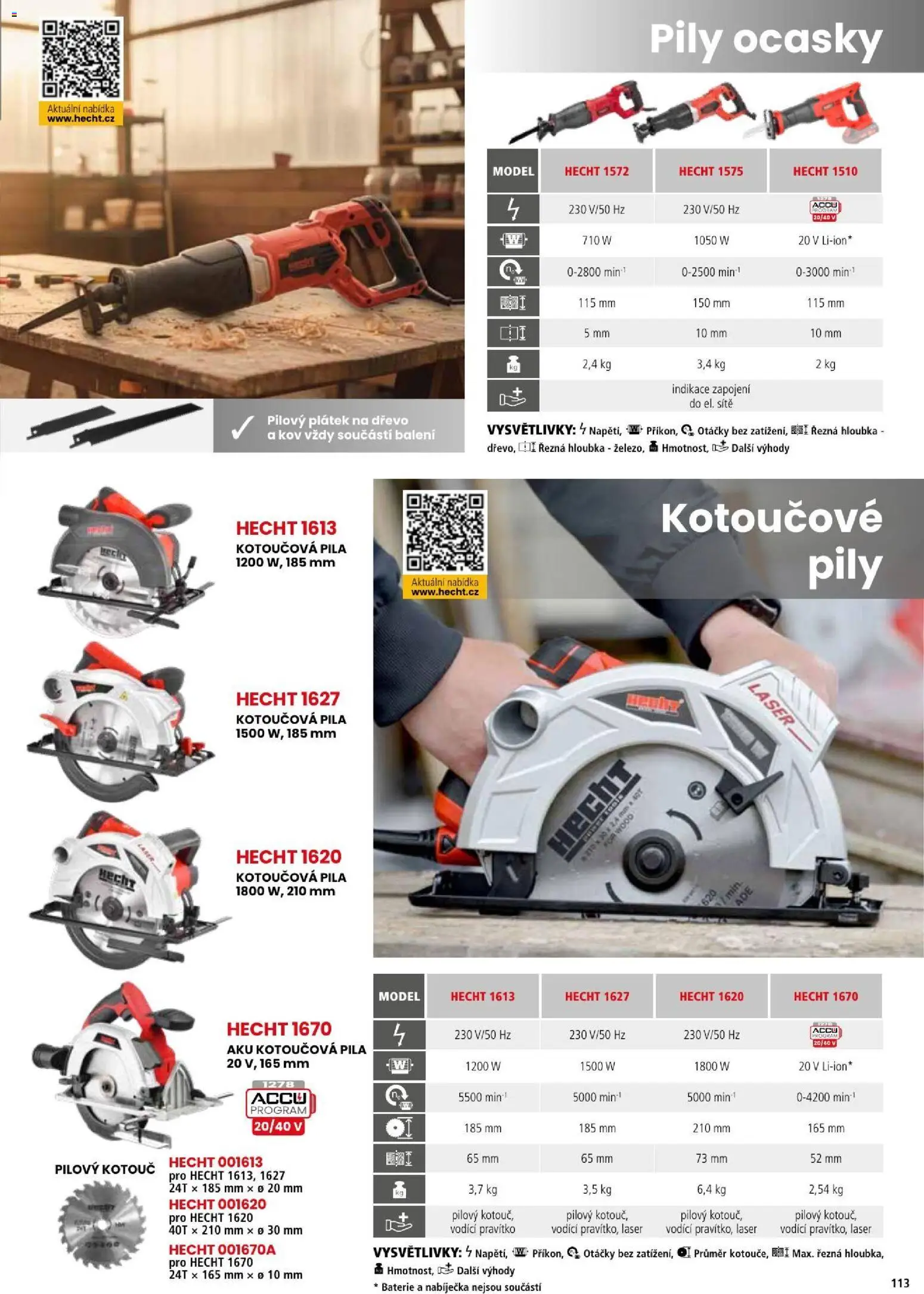 Hecht katalog - Léto - podzim 2026 od 21.08.2026 | Strana: 113 | Produkty: Pravítko, Hecht, Baterie, Pila
