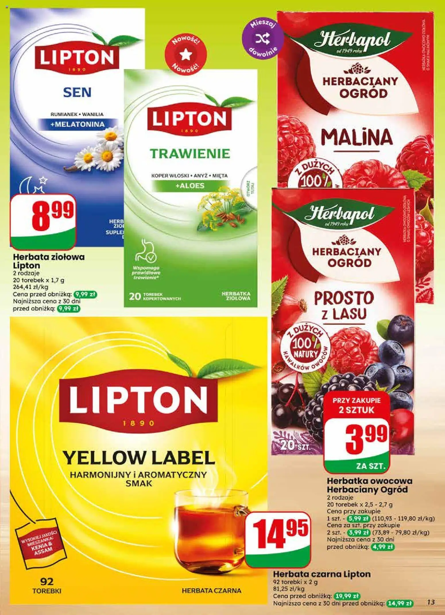 Dino gazetka od 13.05.2026 | Strona: 13 | Produkty: Malina, Aloes, Herbata, Torebki
