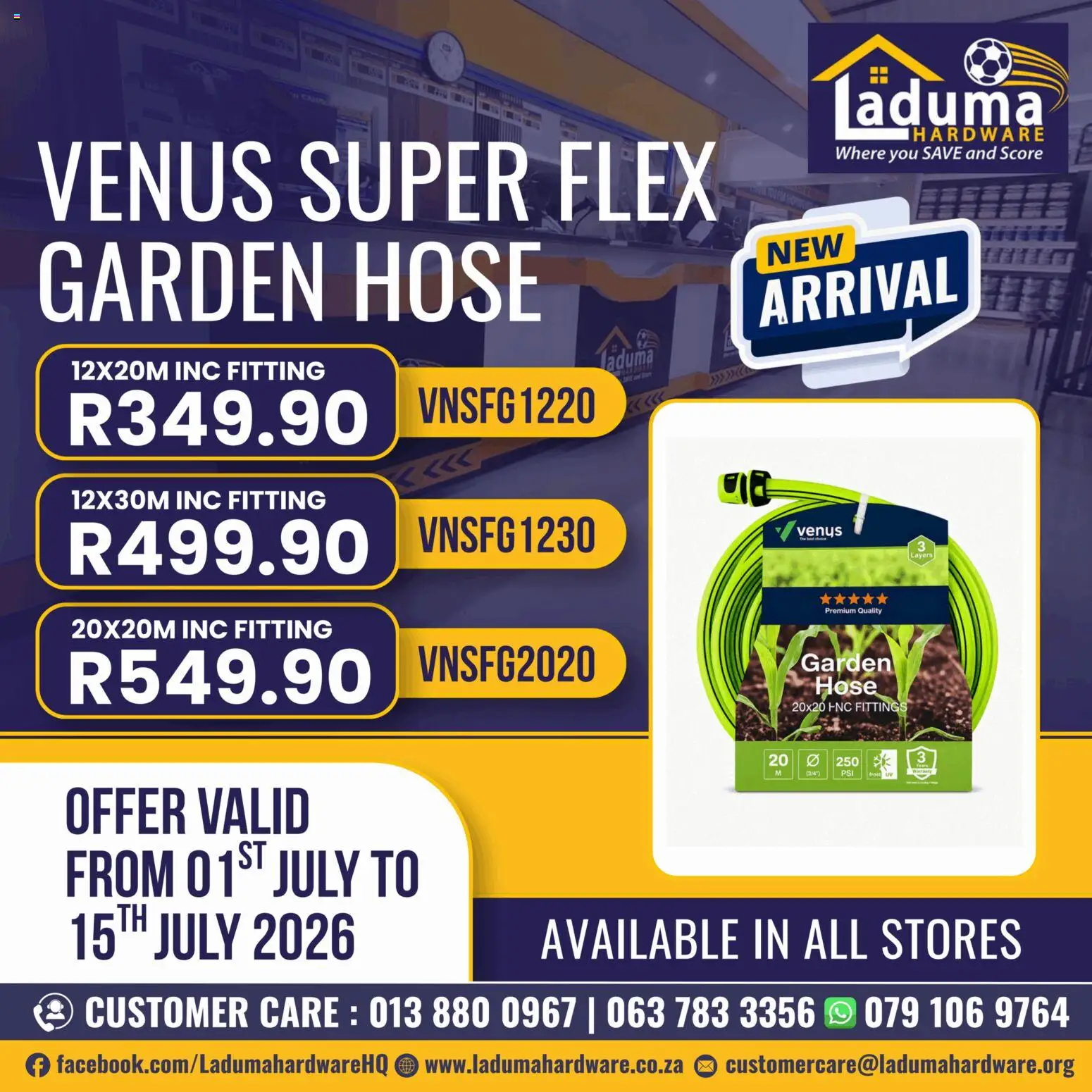 New Laduma Hardware catalogue – valid from 01/07/2026 | Page: 2 | Products: Garden hose