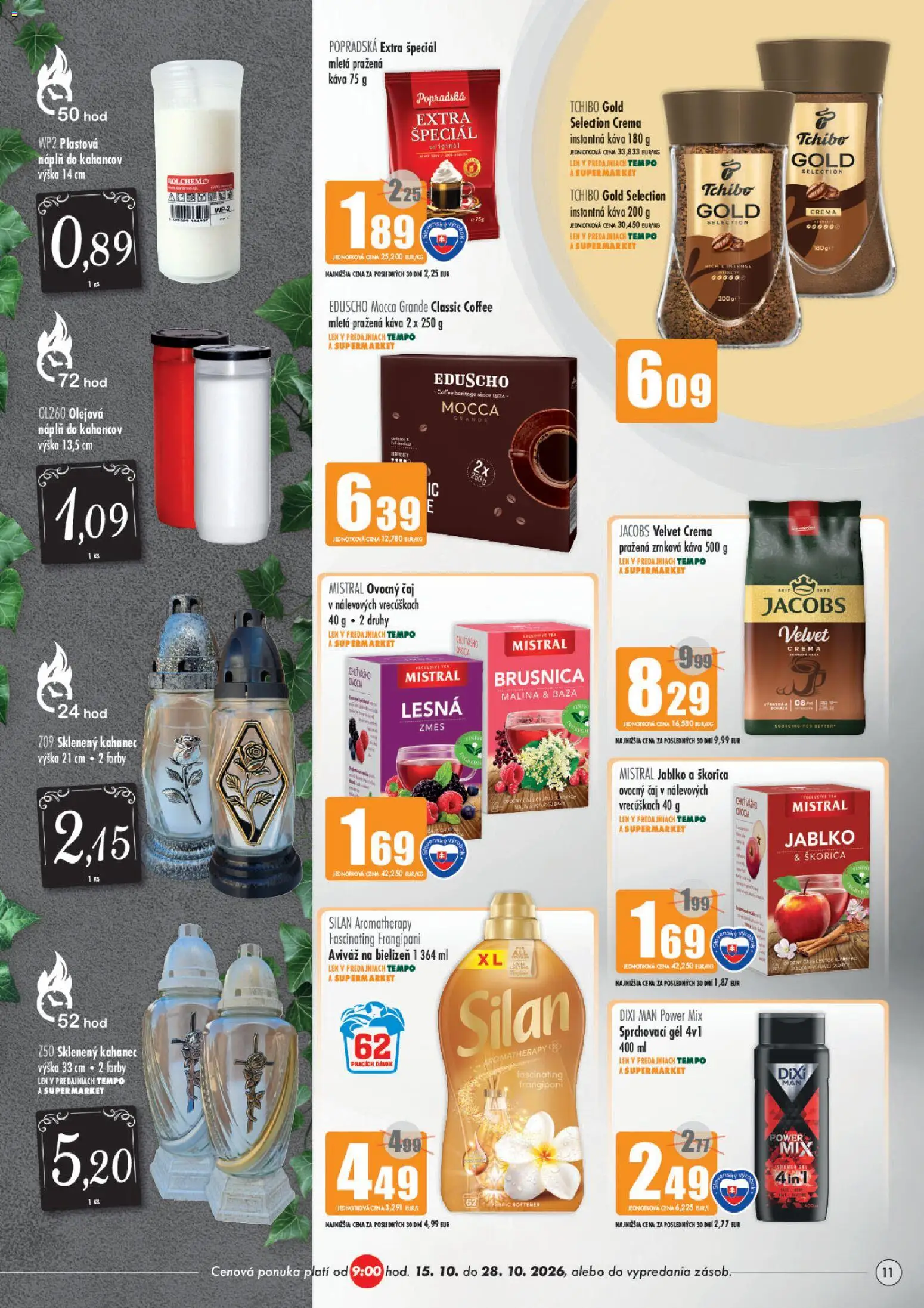 Nové COOP Jednota akcie – leták je platný od 15.10.2026 | Strana: 11 | Produkty: Káva, Instantná káva, Aviváž, Zrnková káva