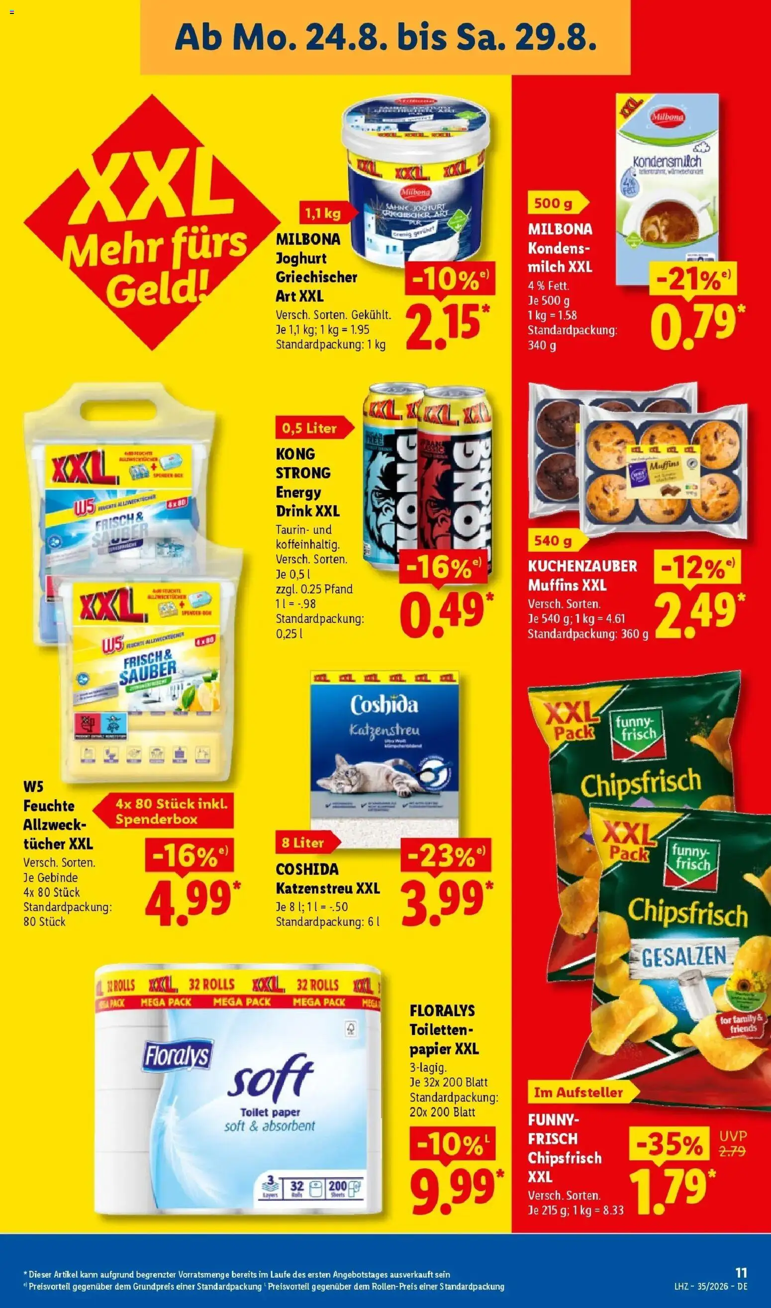 Lidl Prospekt Pocking (ab 24.08.2026) zum Blättern » Angebote | Seite: 23 | Produkte: Joghurt, Funny frisch, Kondensmilch, Chips