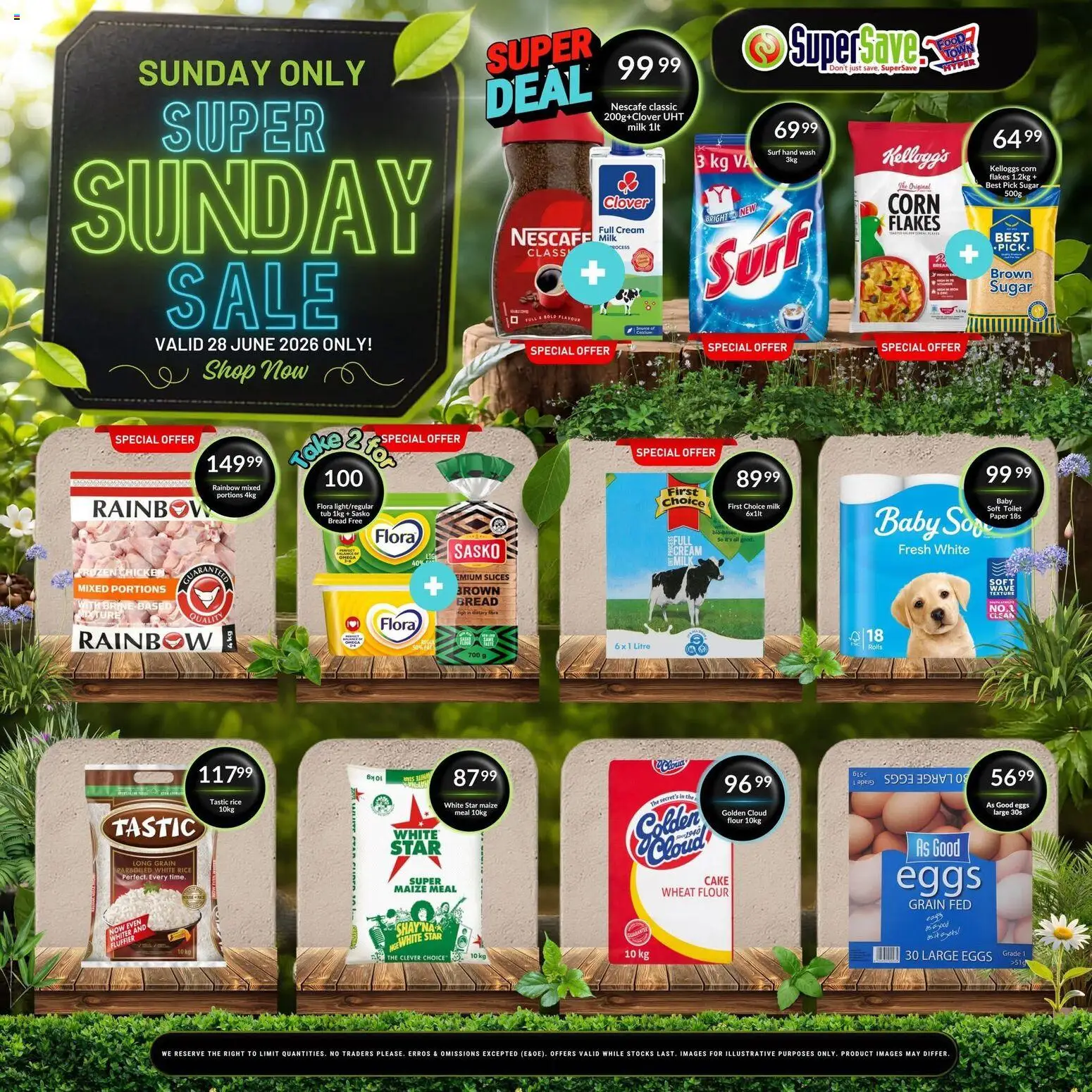 New Super Save catalogue – valid from 28/06/2026 | Page: 1 | Products: Cake, Flour, Milk, Bread