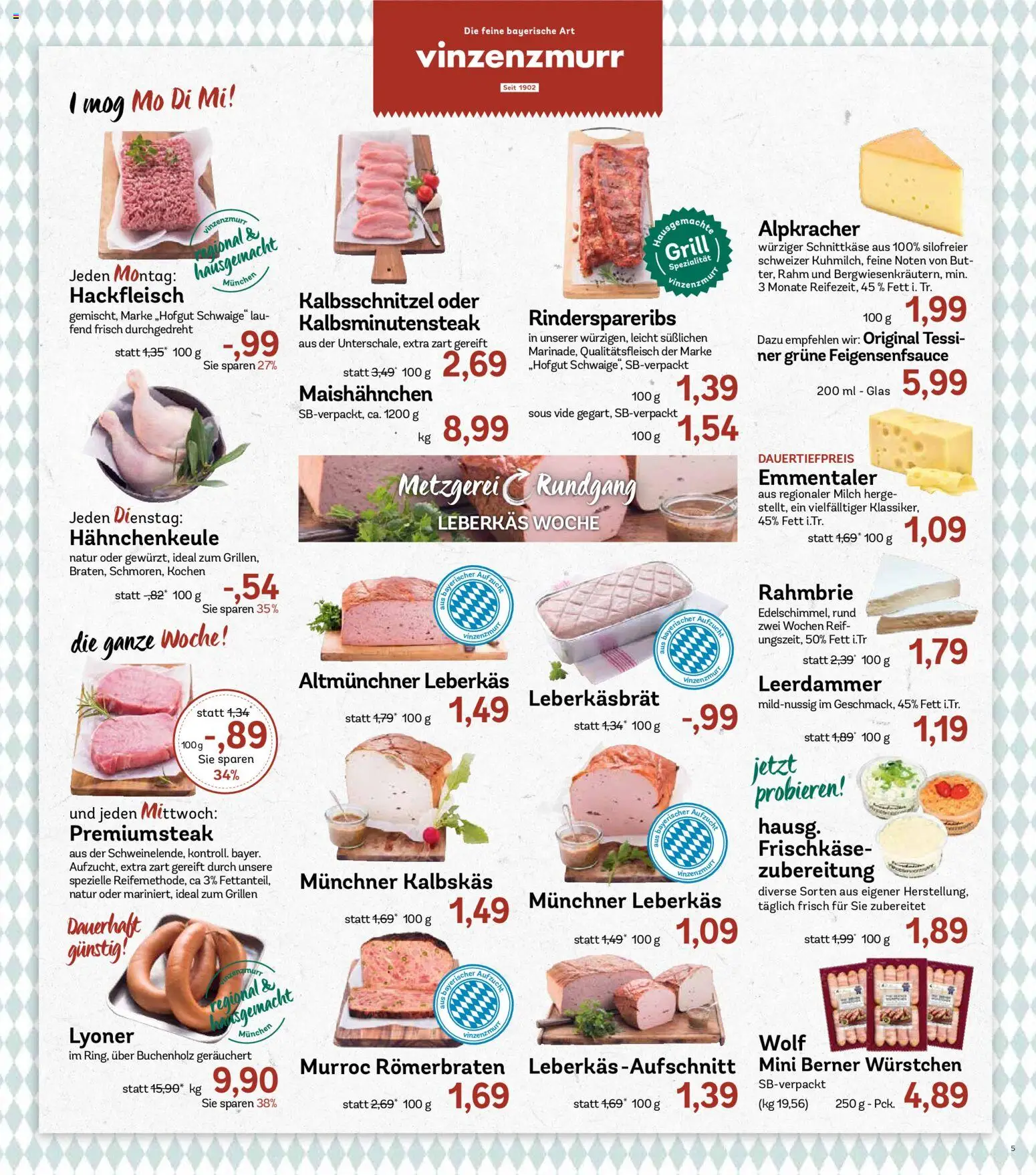 AEZ Prospekt – gültig ab 20.07.2026 | Seite: 5 | Produkte: Milch, Leerdammer, Frischkase, Hackfleisch