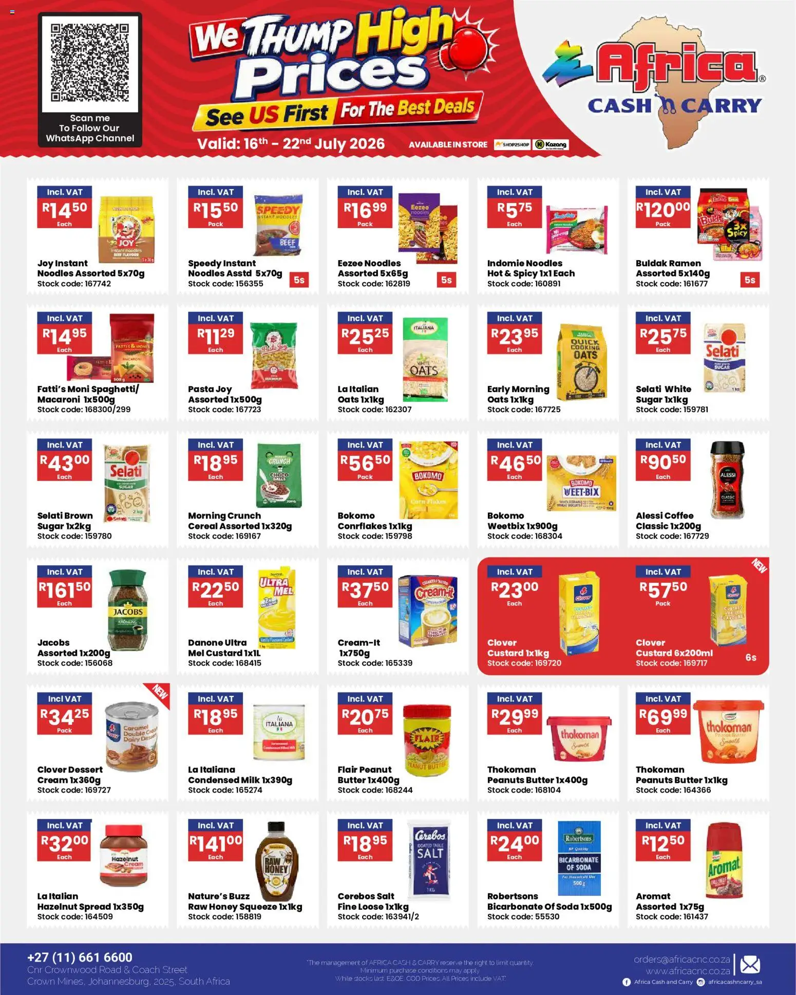 New Africa Cash & Carry catalogue – valid from 16/07/2026 | Page: 27 | Products: Corn flakes, Noodles, Cream, Stock