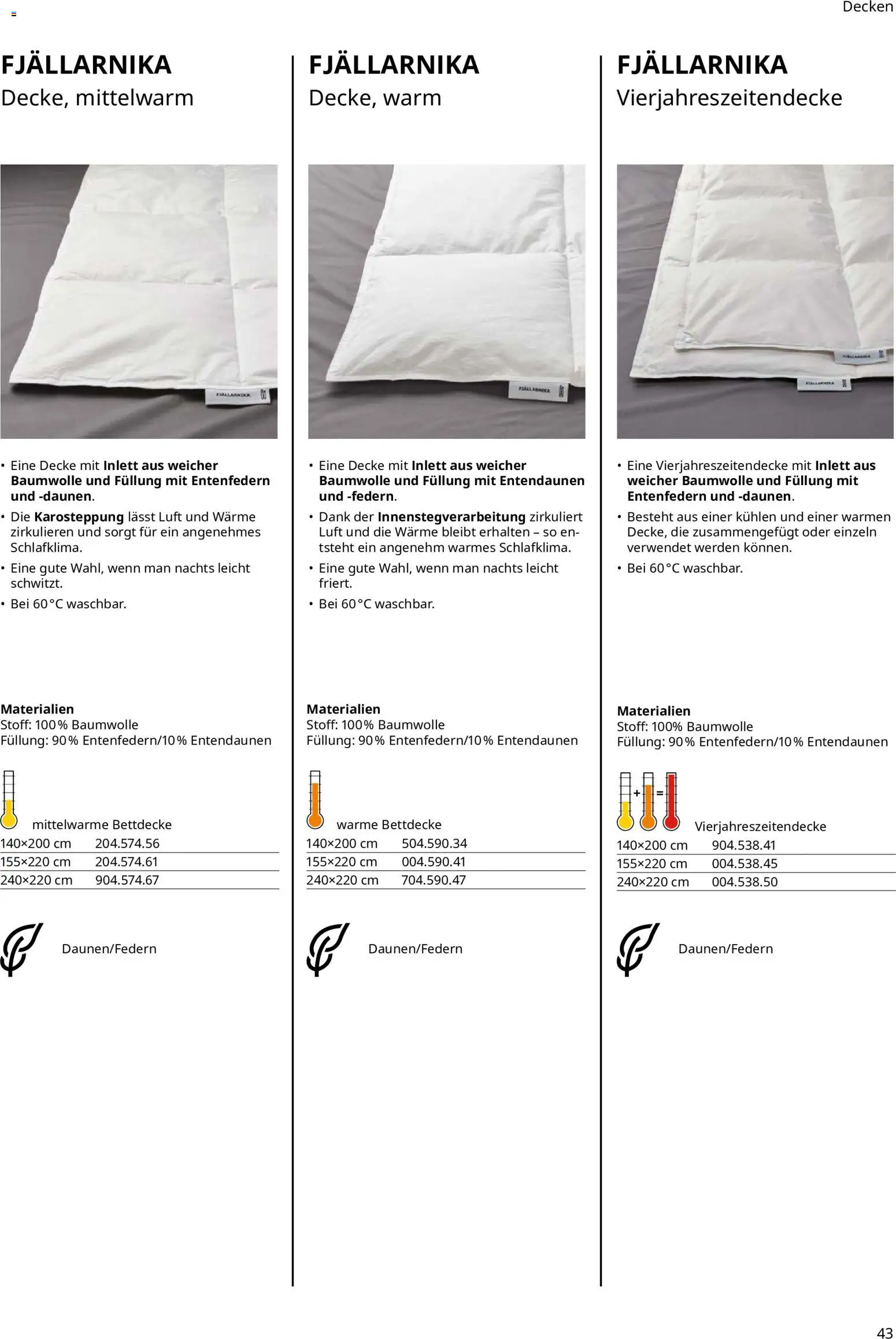 Ikea Prospekt Schlafkomfort – gültig ab 16.09.2026 | Seite: 43 | Produkte: Decke, Bettdecke