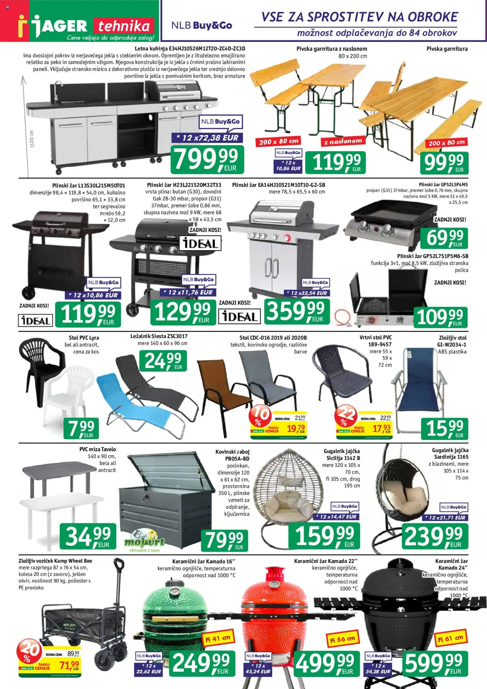 Novi Jager katalog ponudbe – veljaven od 03.06.2026 | Stran: 8 | Izdelki: Gugalnik, Plinski žar, Zar, Voziček