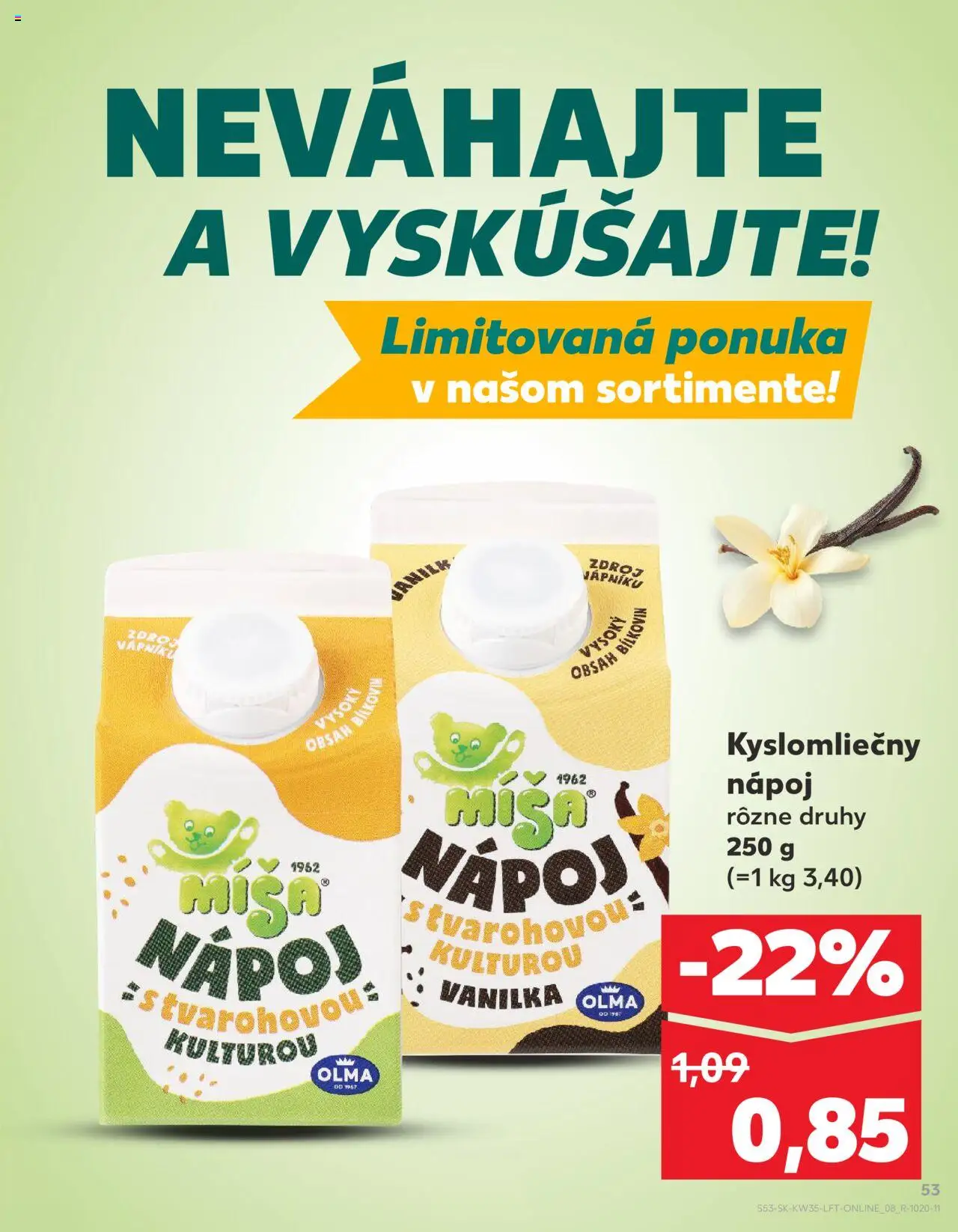 Nové Kaufland akcie – leták je platný od 28.08.2025 | Strana: 53 | Produkty: Vanilka