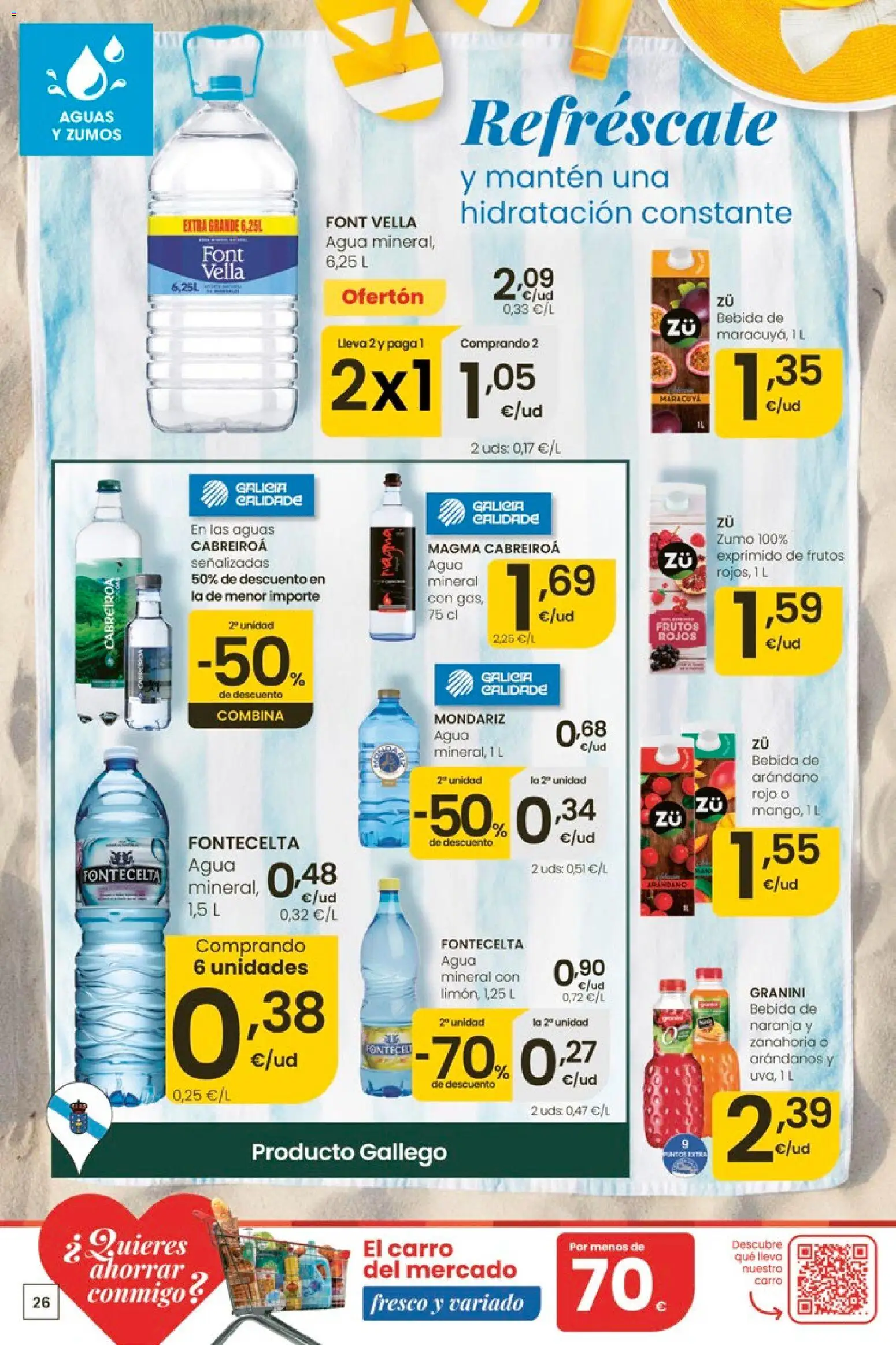 Eroski Ofertones de verano │ válido desde el 11.06.2026 | Página: 26 | Productos: Zanahoria, Ροζ πιπέρι, Agua mineral