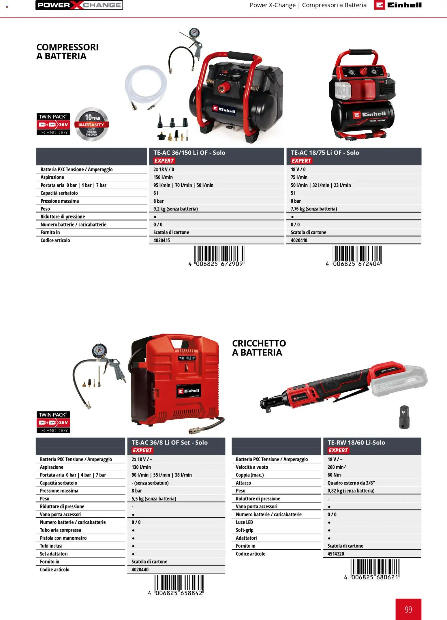 Volantino Einhell del 17.03.2026 | Pagina: 101 | Prodotti: Tubo, Batteria, Batterie, Caricabatterie