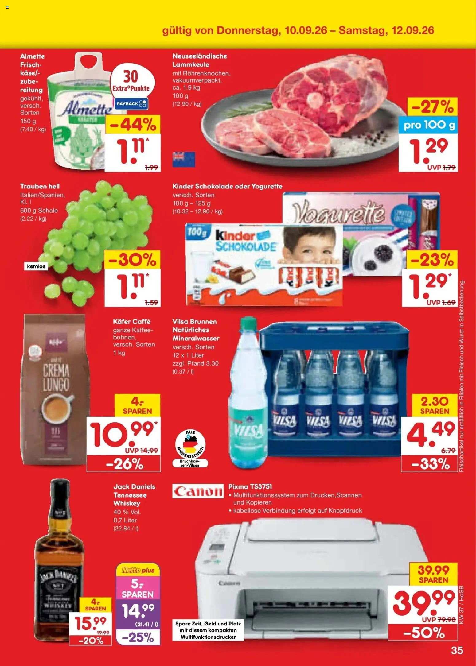 Netto Marken-Discount Prospekt Hannover – gültig ab 07.09.2026 | Seite: 51 | Produkte: Almette, Yogurette, Mineralwasser, Wurst