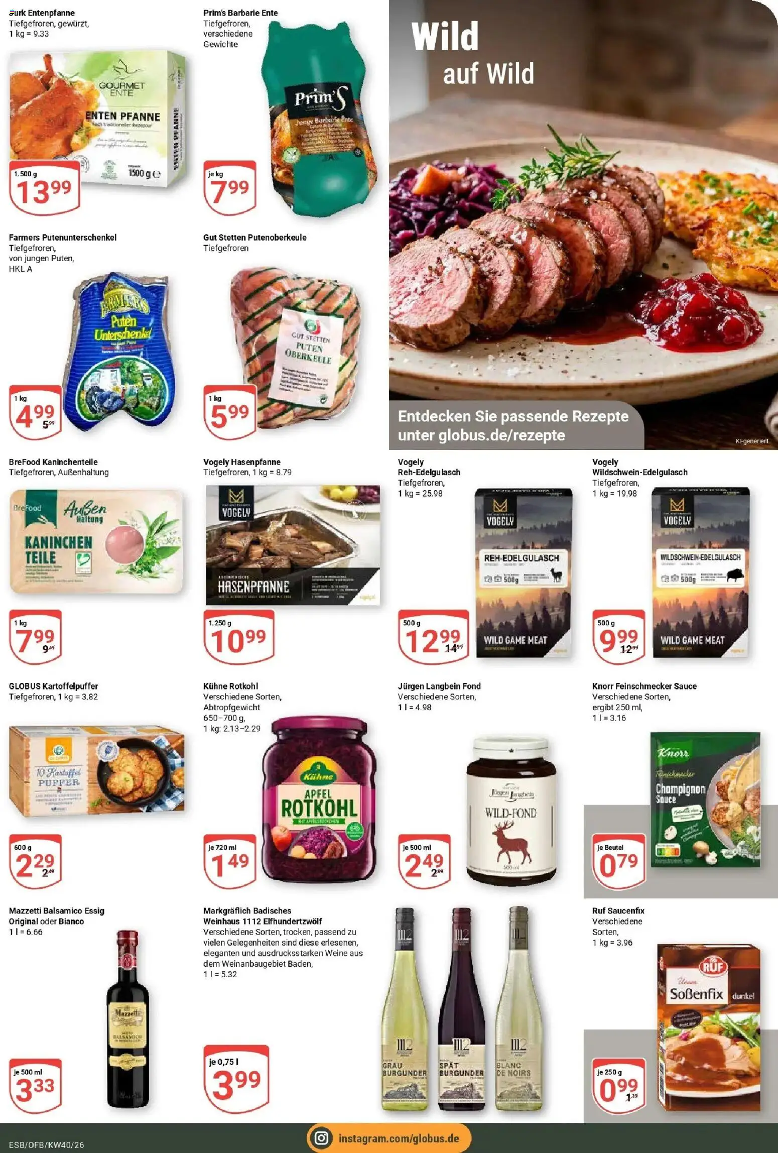 Globus Prospekt Eschborn (ab 28.09.2026) » Angebote online | Seite: 13 | Produkte: Balsamico, Äpfel, Knorr, Ente