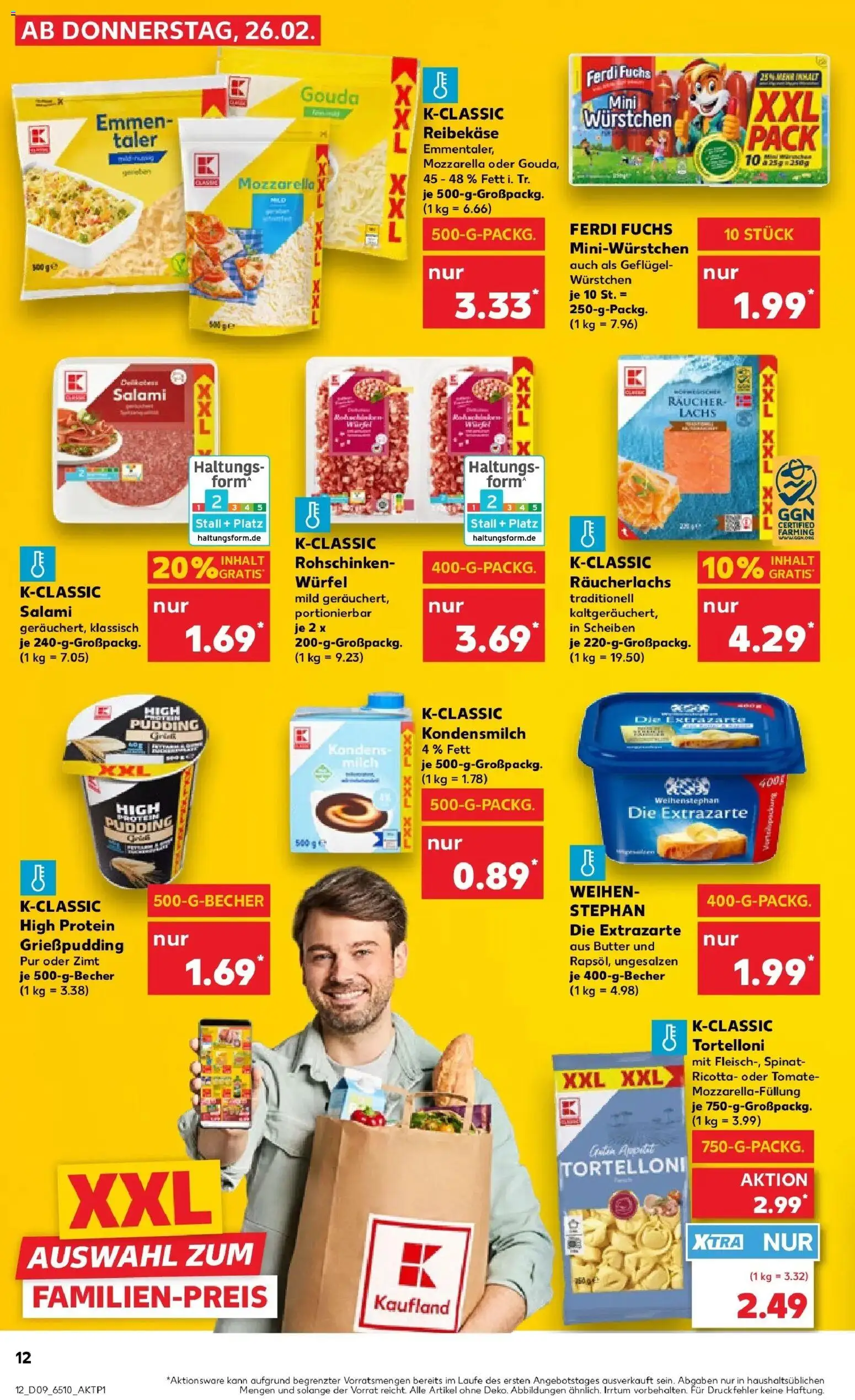 Kaufland prospekt Emmerich Am Rhein	 – gültig ab 26.02.2026 | Seite: 12 | Produkte: Mozzarella, Gouda, Pudding, Räucherlachs