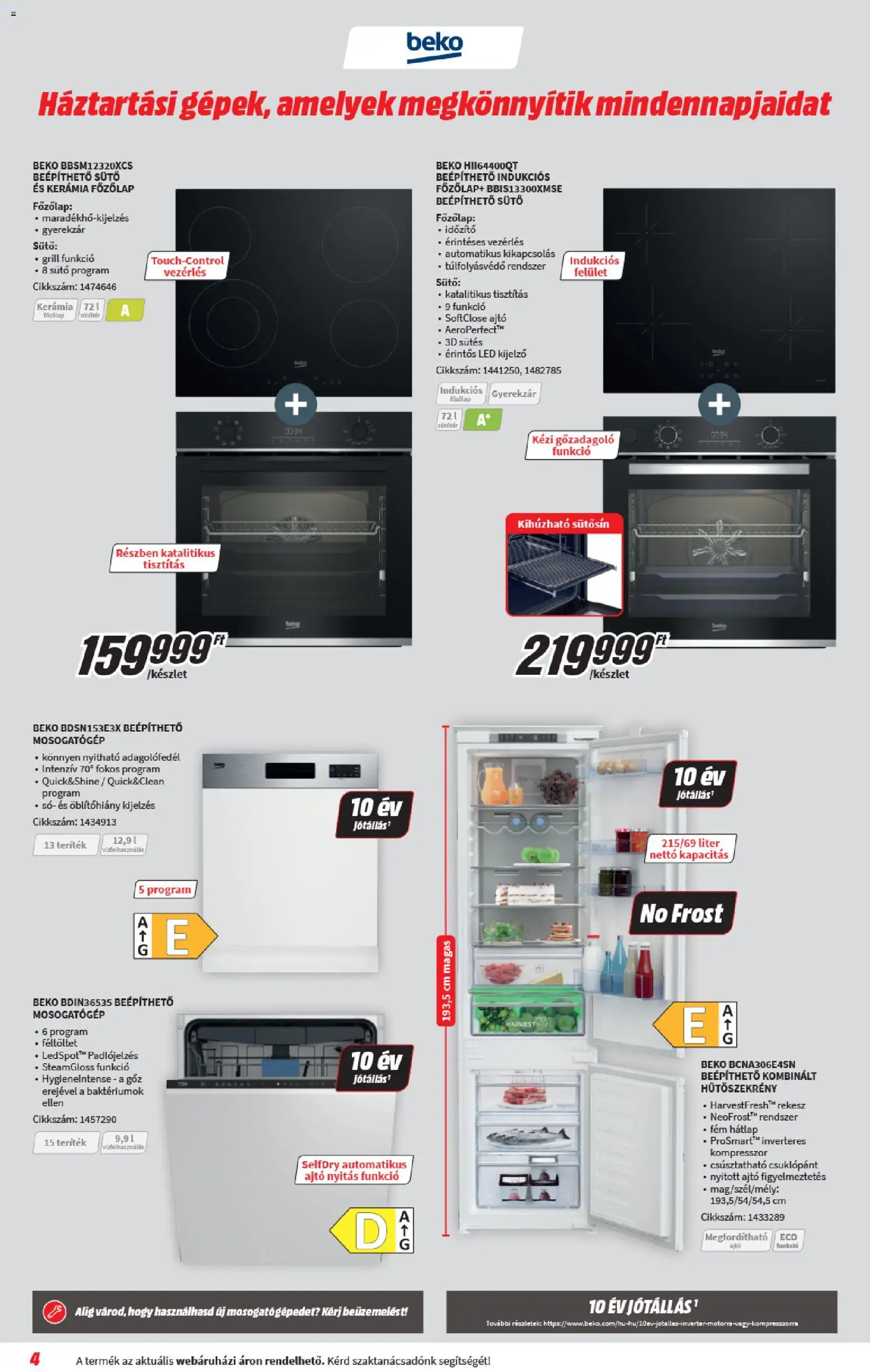 Media Markt akciós ujság - amely érvényes a következő dátumtól: 06.05.2026 | Oldal: 4 | Termékek: Hűtőszekrény, Főzőlap, Mosogatógép, Só