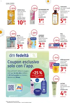 Anteprima del volantino dm drogerie markt volantino valido a partire dal 04.06.2026 | Pagina: 4 | Prodotti: Crema, Rasoio, Olio corpo, Cocco