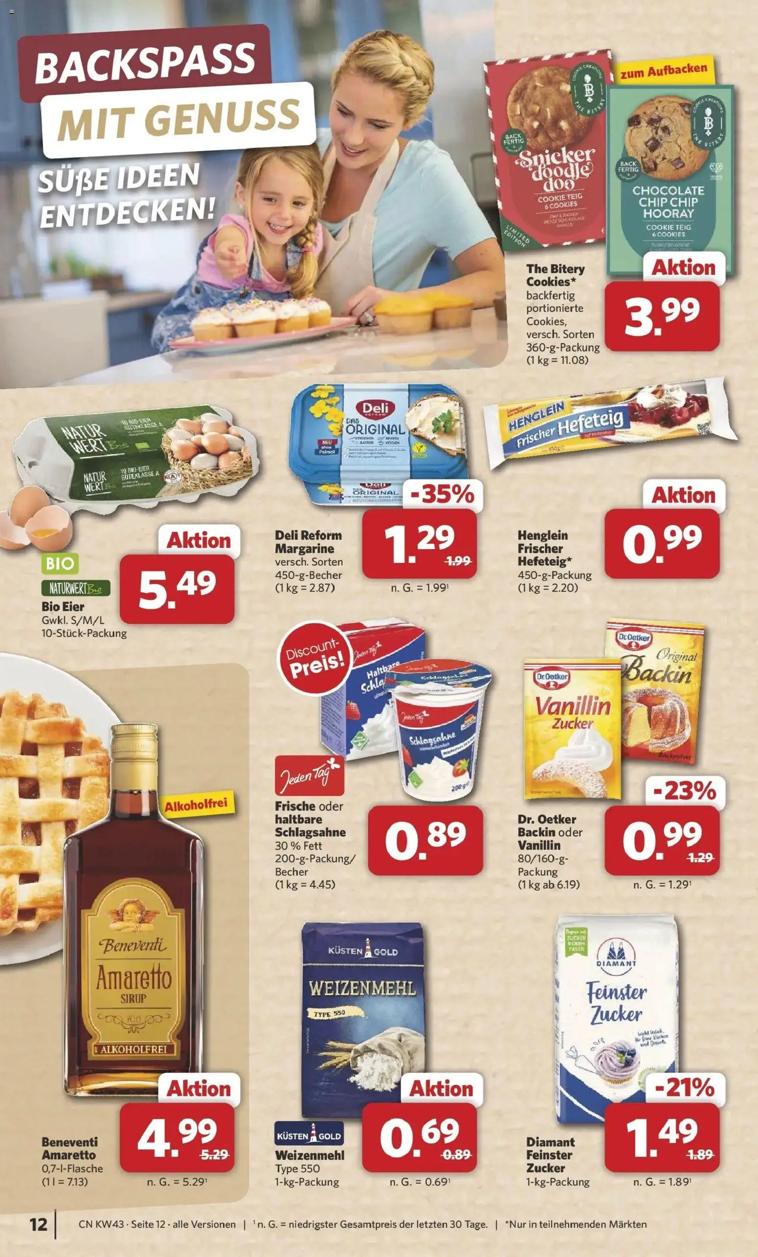 Combi Prospekt Detmold (ab 19.10.2026) zum Blättern | Seite: 12 | Produkte: Schlagsahne, Eier, Weizenmehl, Deli reform