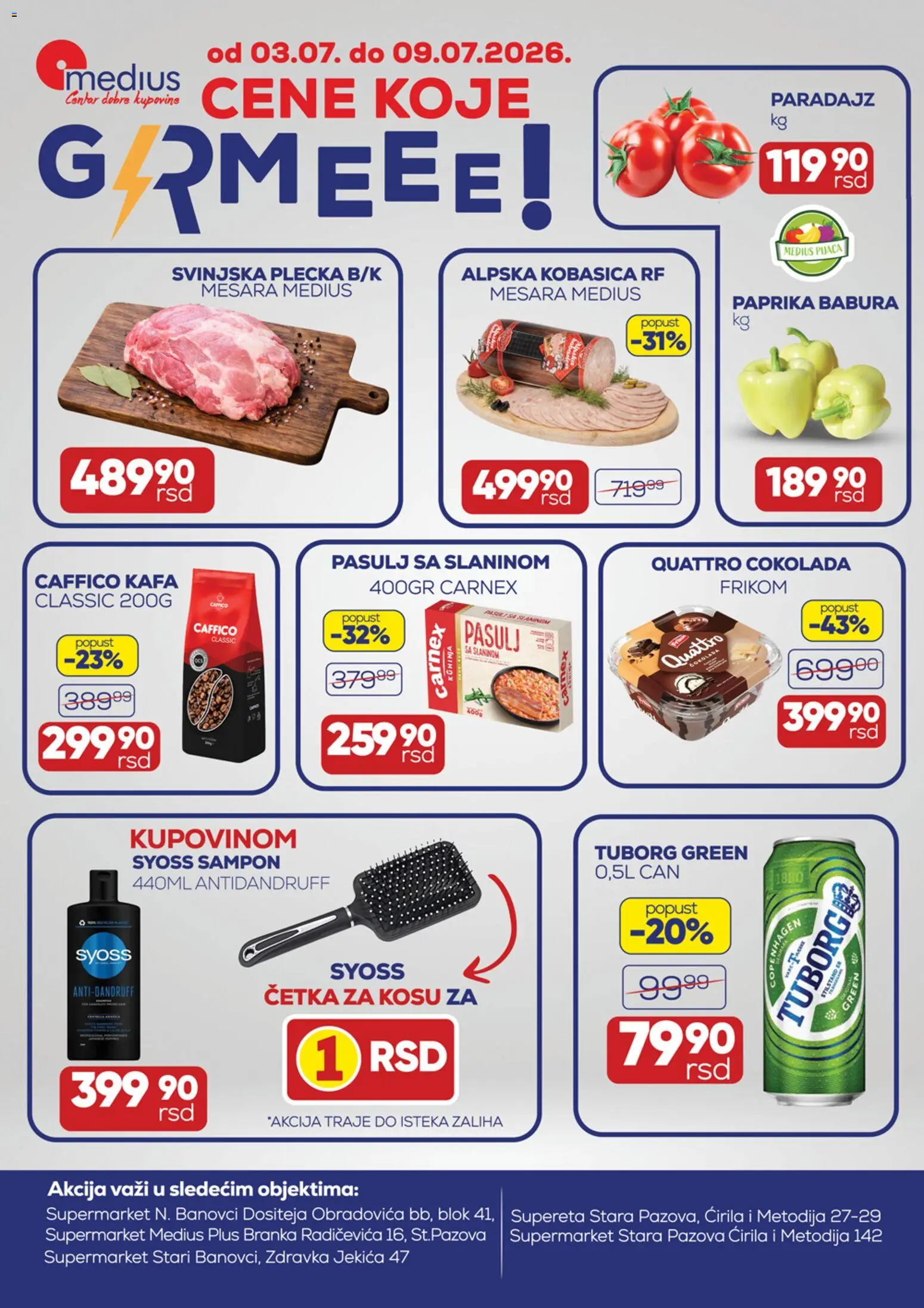 Medius katalog - važi od 03.07.2026 | Strana: 1 | Proizvode: Pasulj, Syoss, Kuhinja, Čokolada