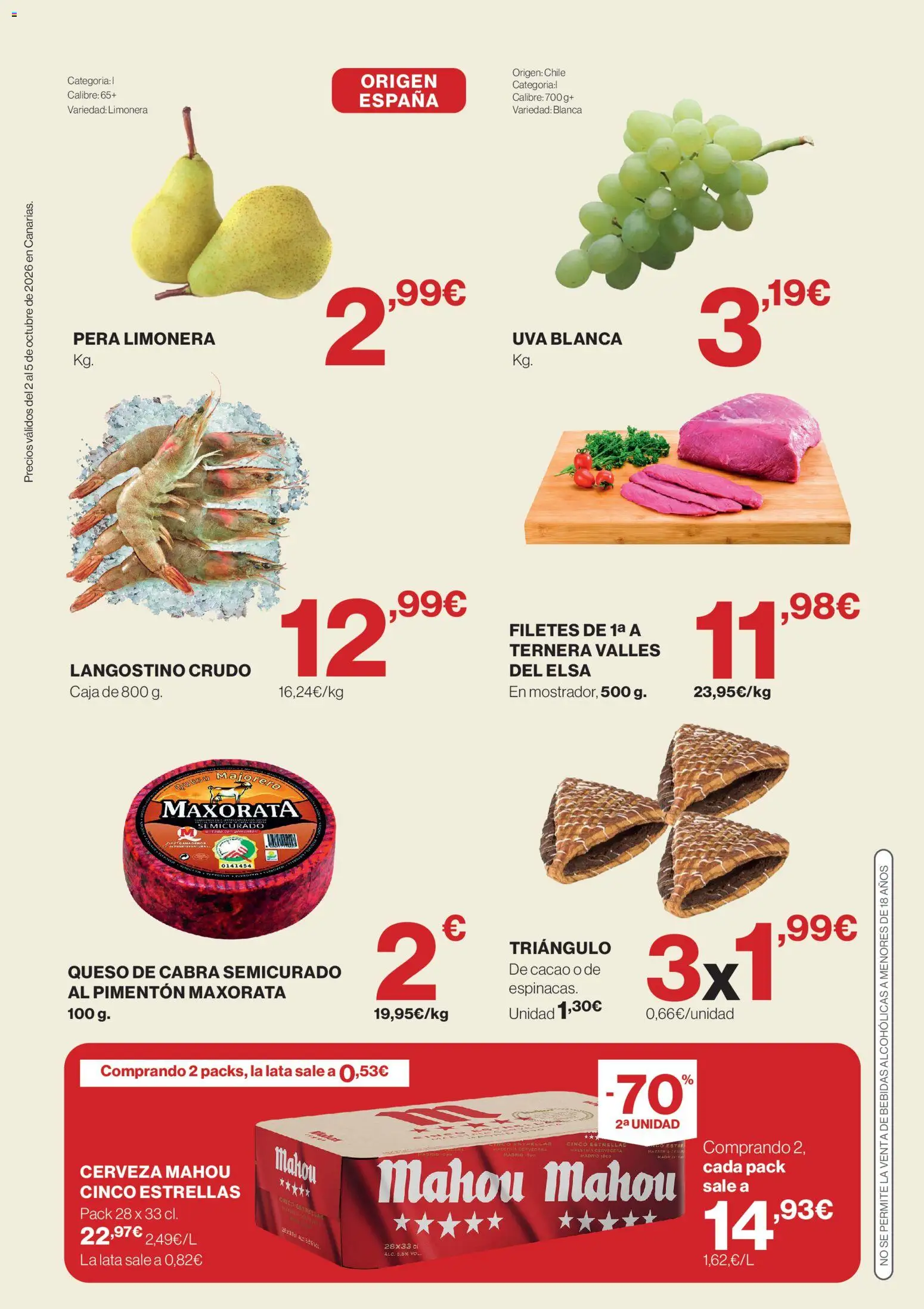Supercor Canarias │ válido desde el 02/10/2026 | Página: 2 | Productos: Queso, Queso de cabra, Cacao, Caja