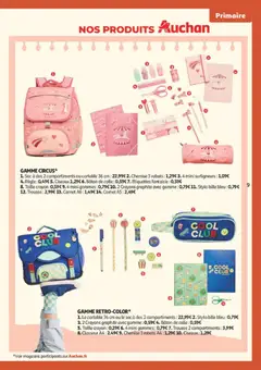 Auchan - Prévisualisation de Règle, Règle rose avec des motifs. valide à partir de 30/06/2026 | Page: 9 | Produits: Sac, Stylo, Notebook, Chemise