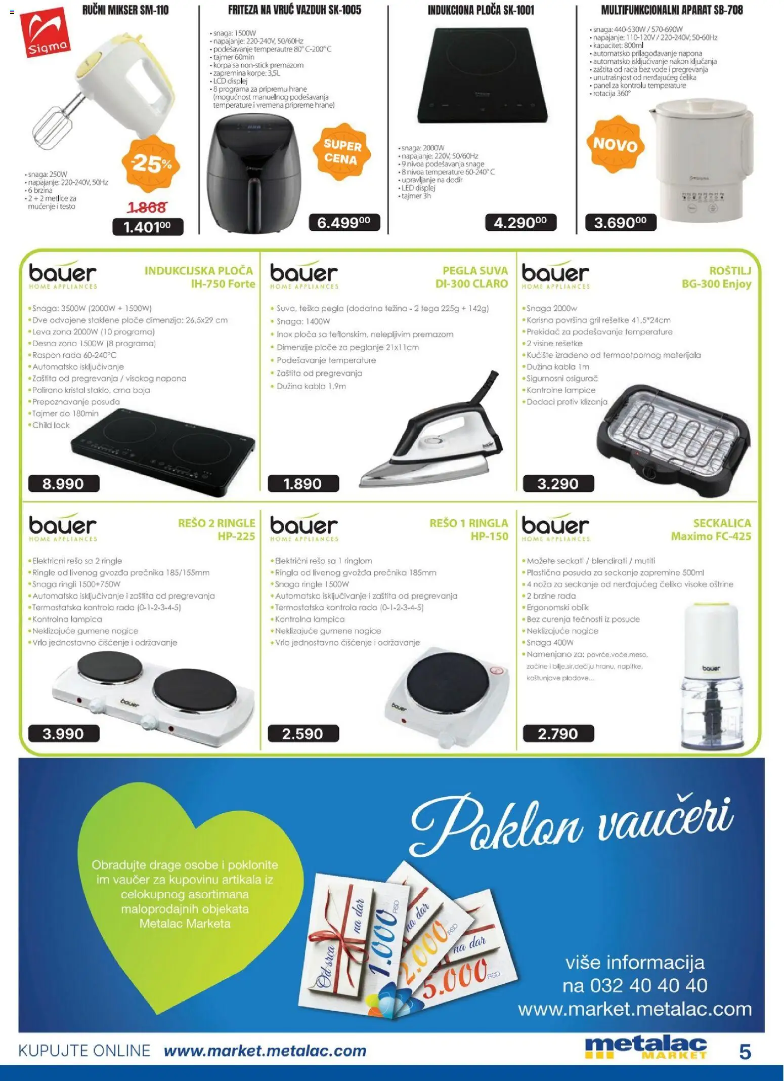 Metalac Market katalog - važi od 01.09.2026 | Strana: 5 | Proizvode: Lampice, Mikser, Testo, Seckalica