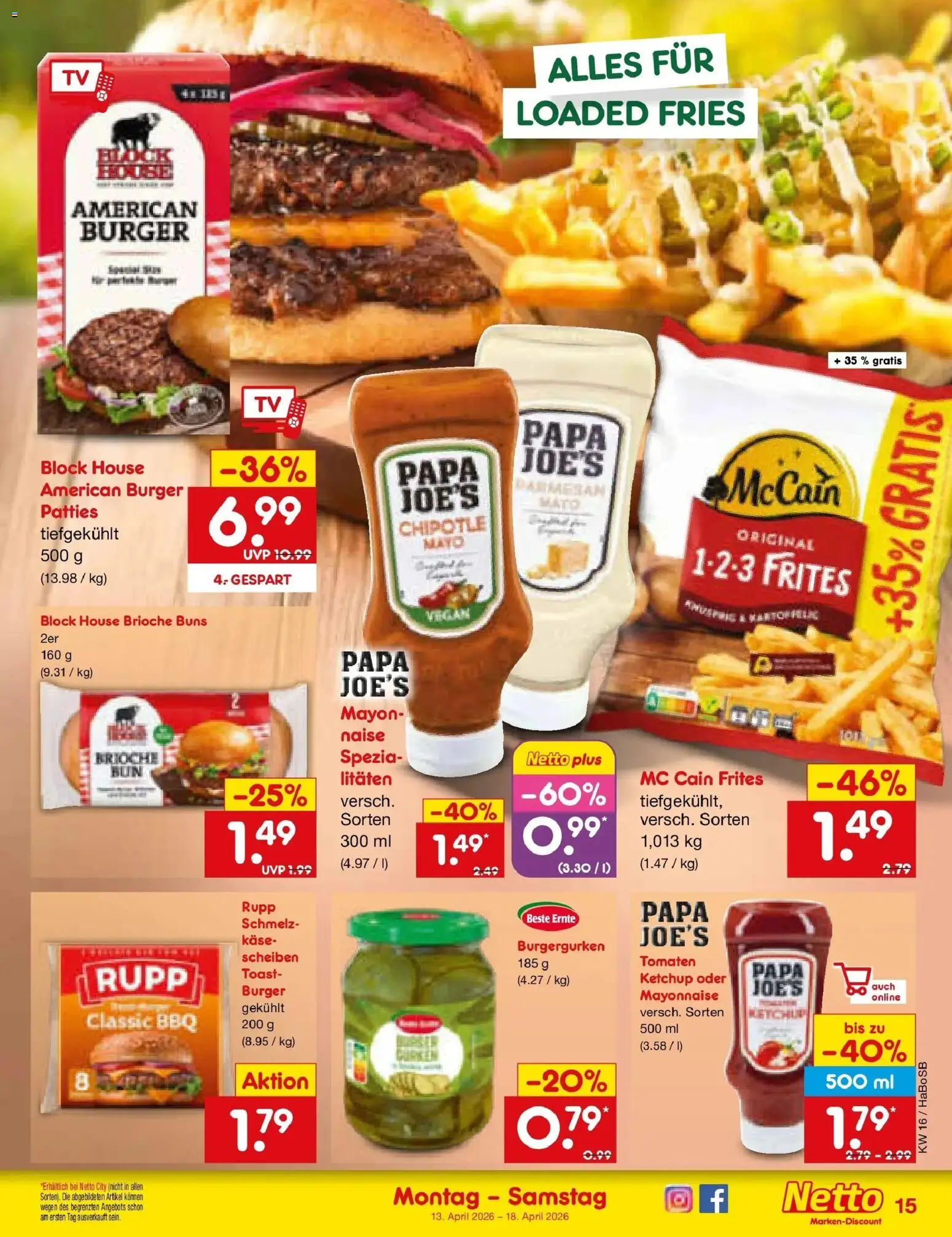Netto Marken-Discount Prospekt Wuppertal	 – gültig ab 13.04.2026 | Seite: 17 | Produkte: Käse, Mayonnaise, Ketchup, TV