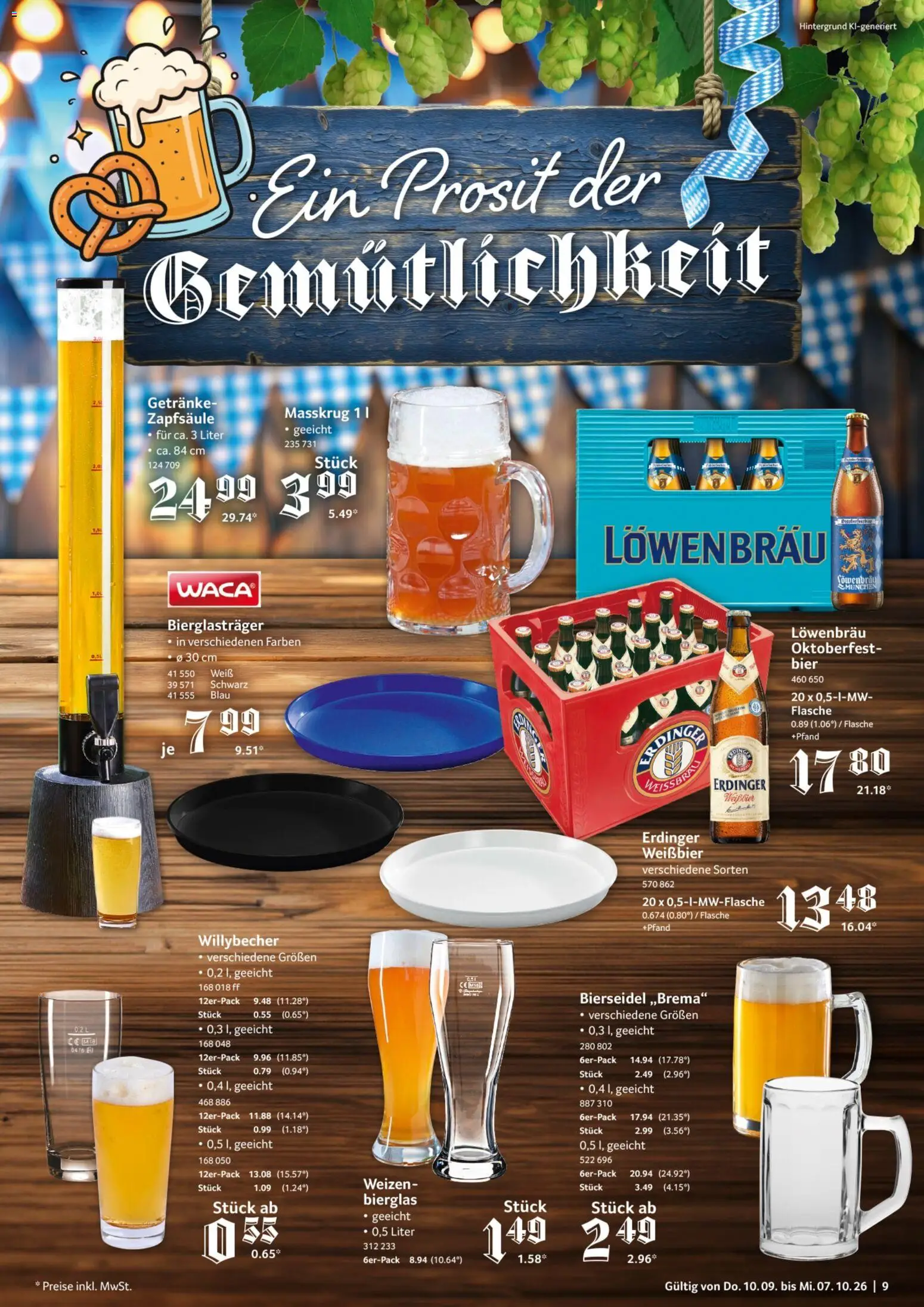 Selgros O'zapft is – gültig ab 10.09.2026 | Seite: 9 | Produkte: Erdinger, Bier, Weißbier