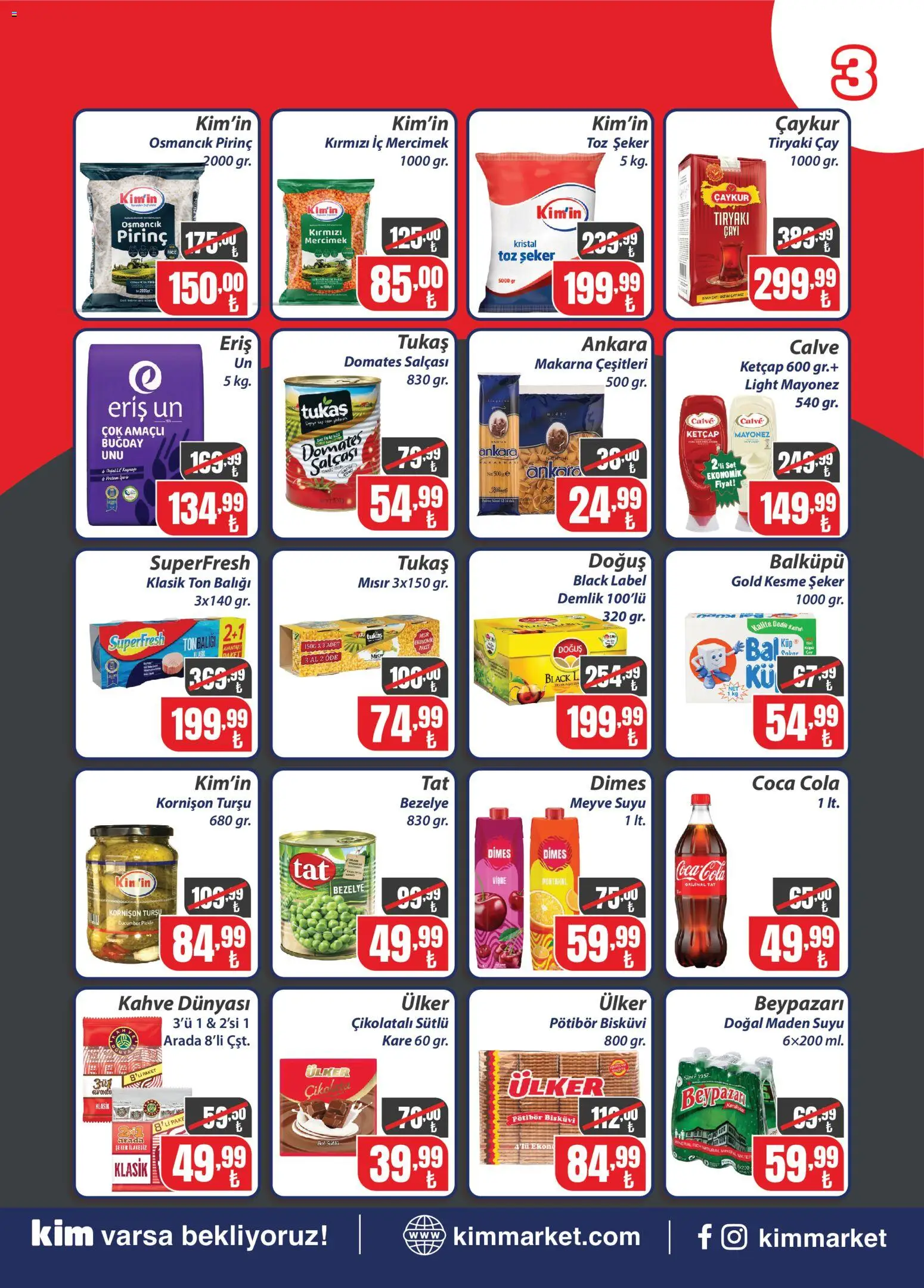 Kim Market - Pazariçi Açılış - 01 Ekim 2026 tarihinden itibaren geçerlidir | Sayfa: 3 | Ürünler: Portakal, Pirinç, Meyve, Bisküvi